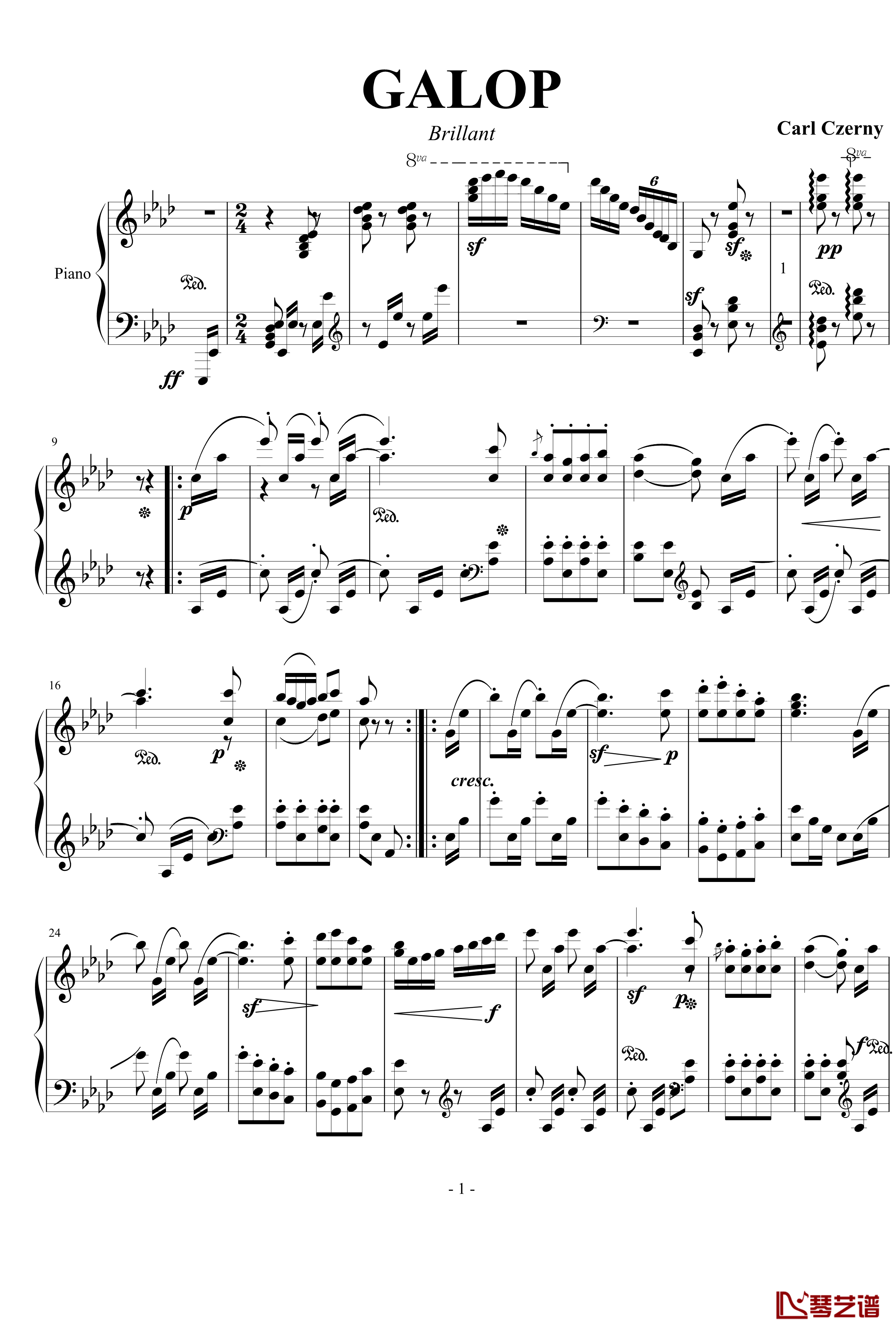 Galop Brillant Czerny 787钢琴谱-车尔尼-Czerny1