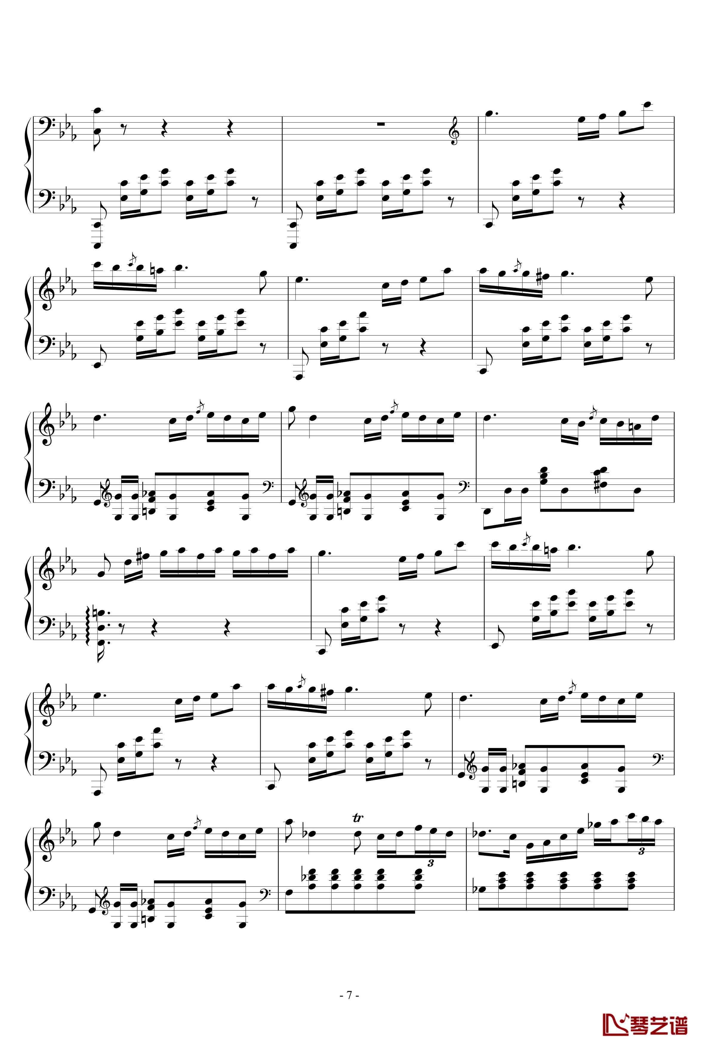 肖邦大波兰舞曲opus22钢琴谱-肖邦-chopin7