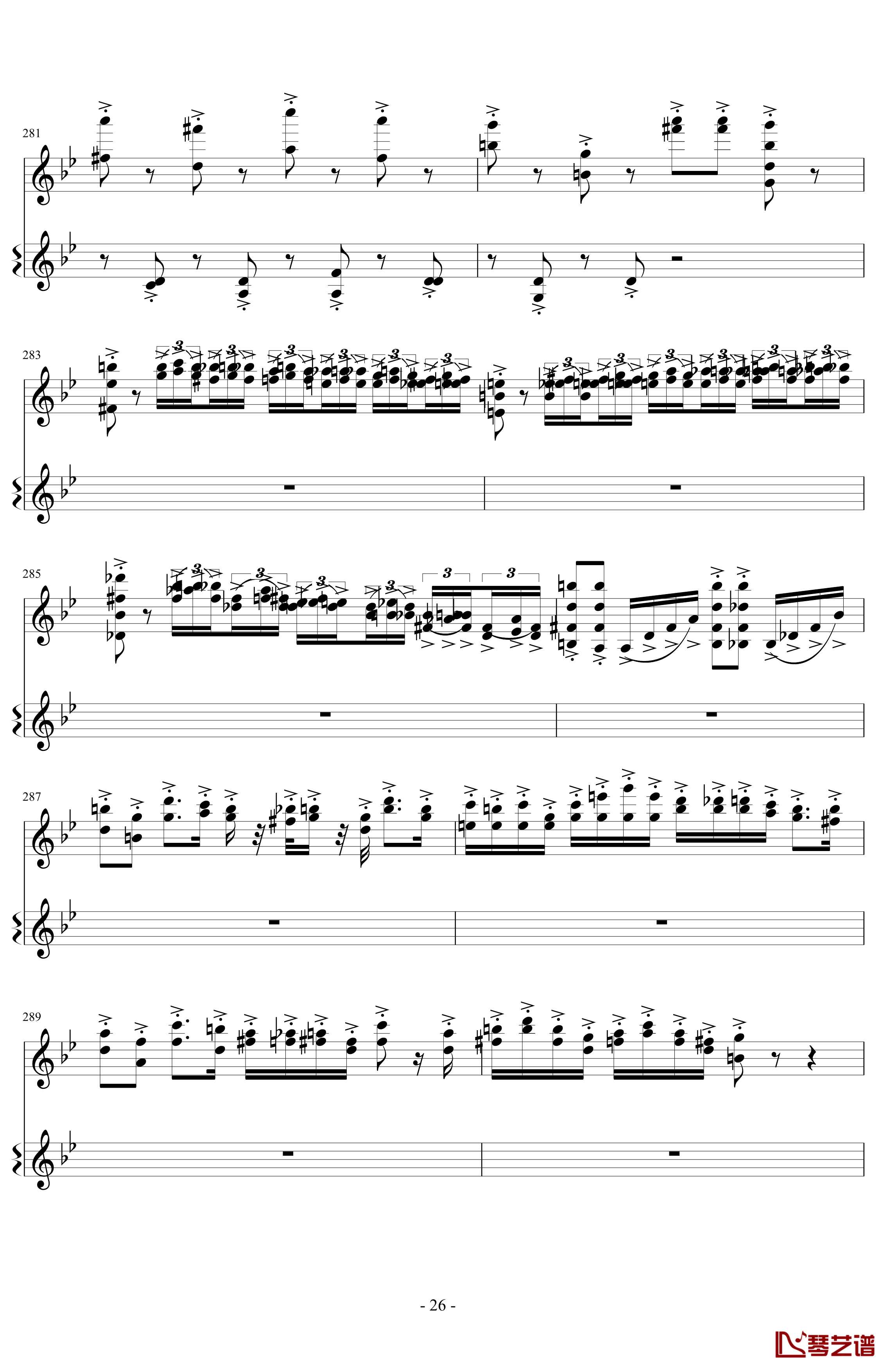 意大利国歌变奏曲钢琴谱-DXF26