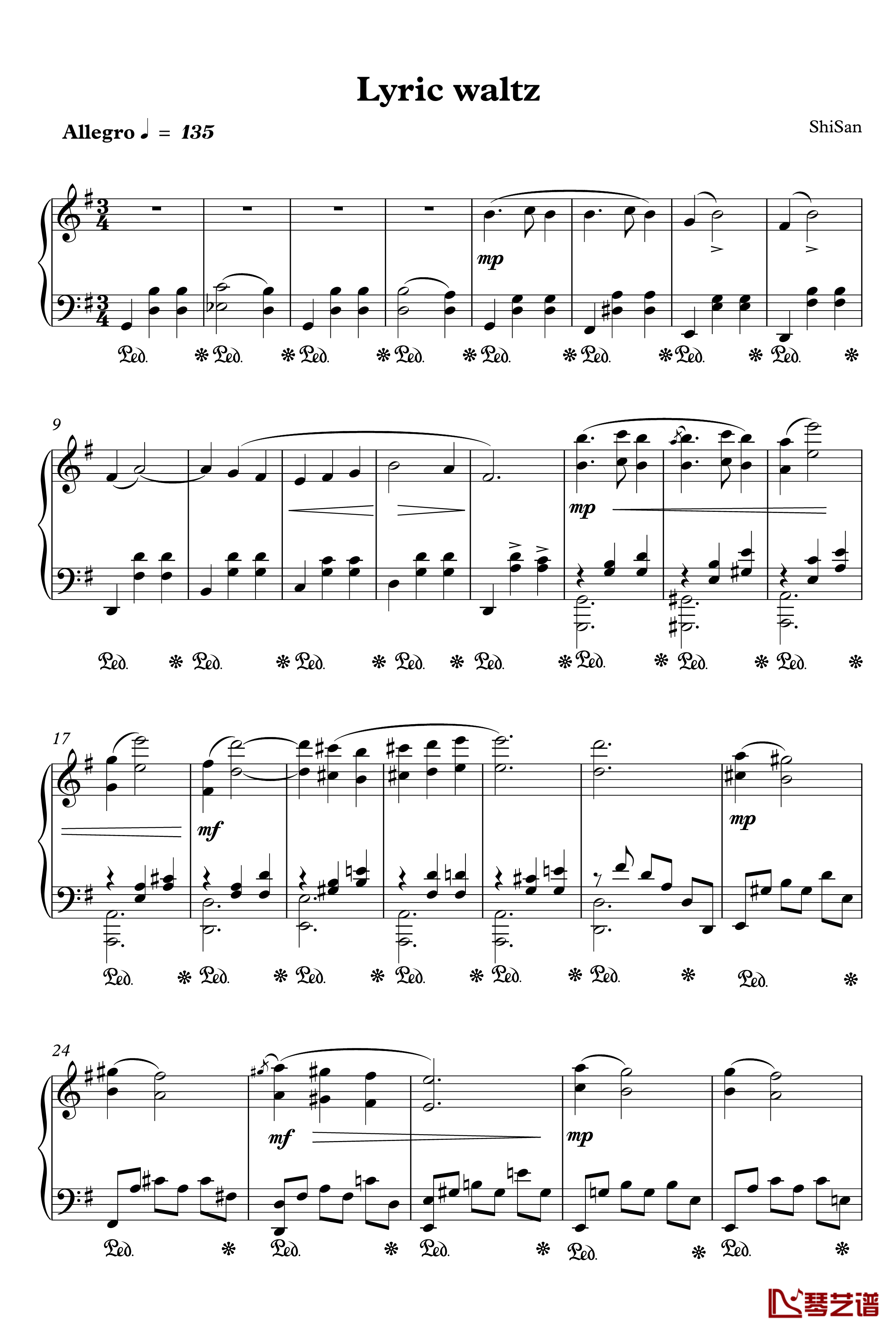 Lyric waltz钢琴谱-shisan96321
