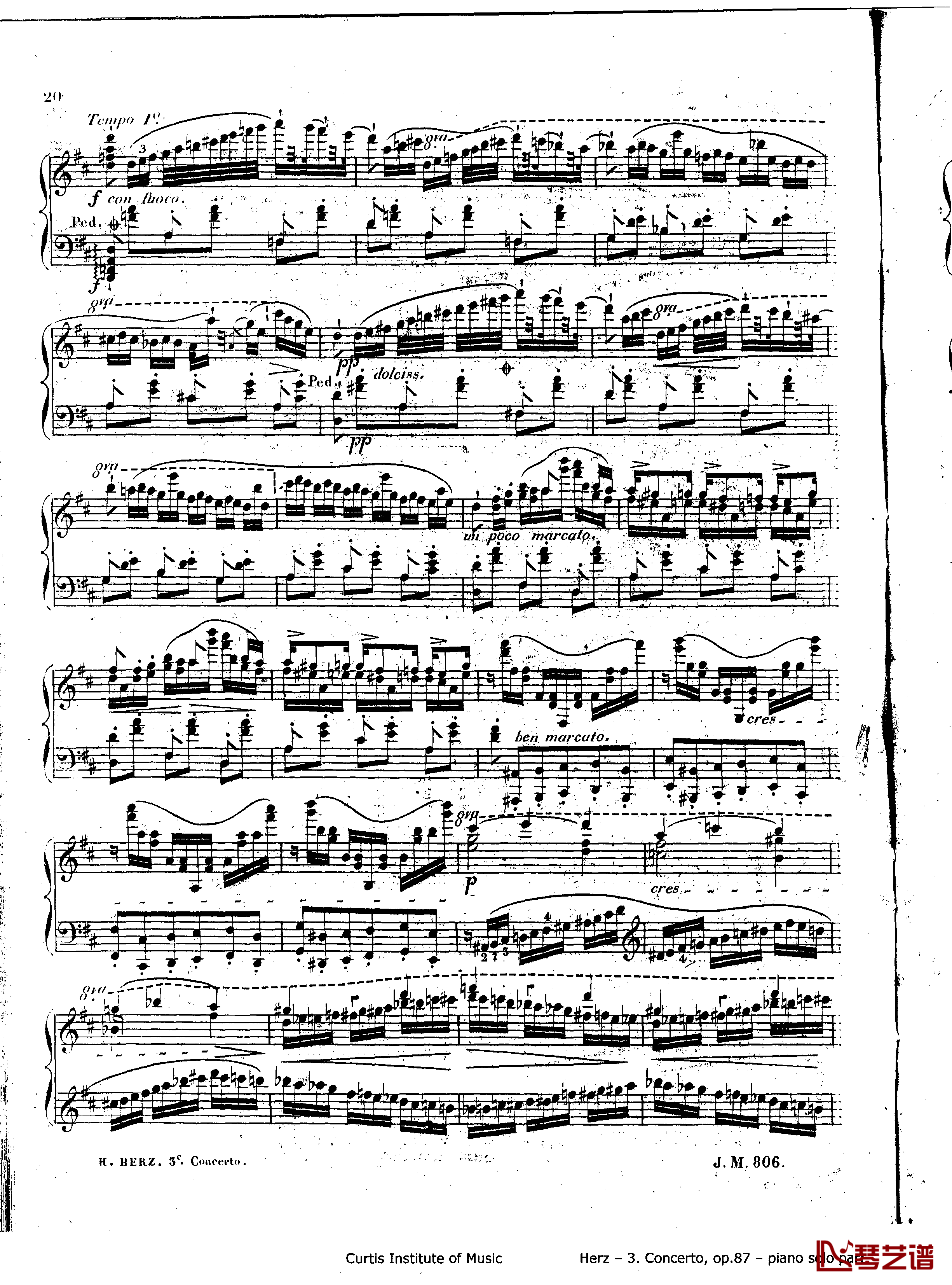 d小调第三钢琴协奏曲Op.87钢琴谱-赫尔兹20