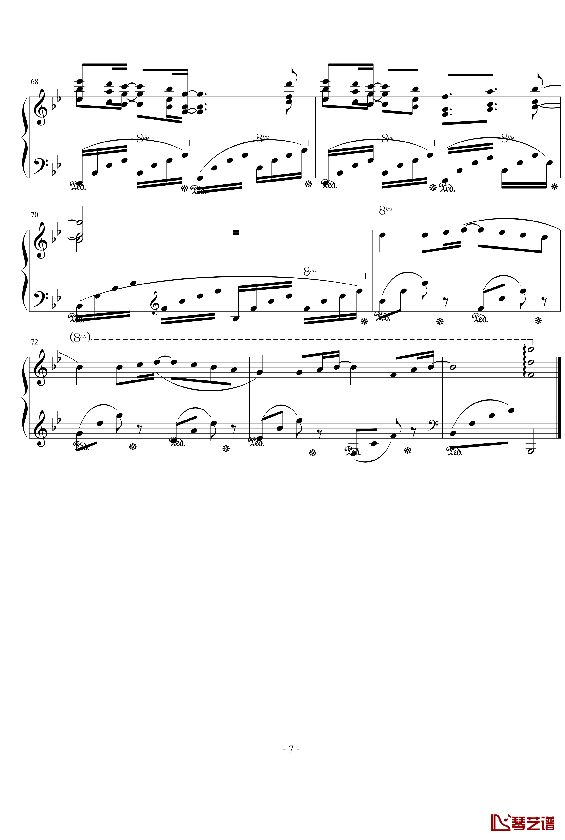 回忆钢琴谱-yebeiyu7
