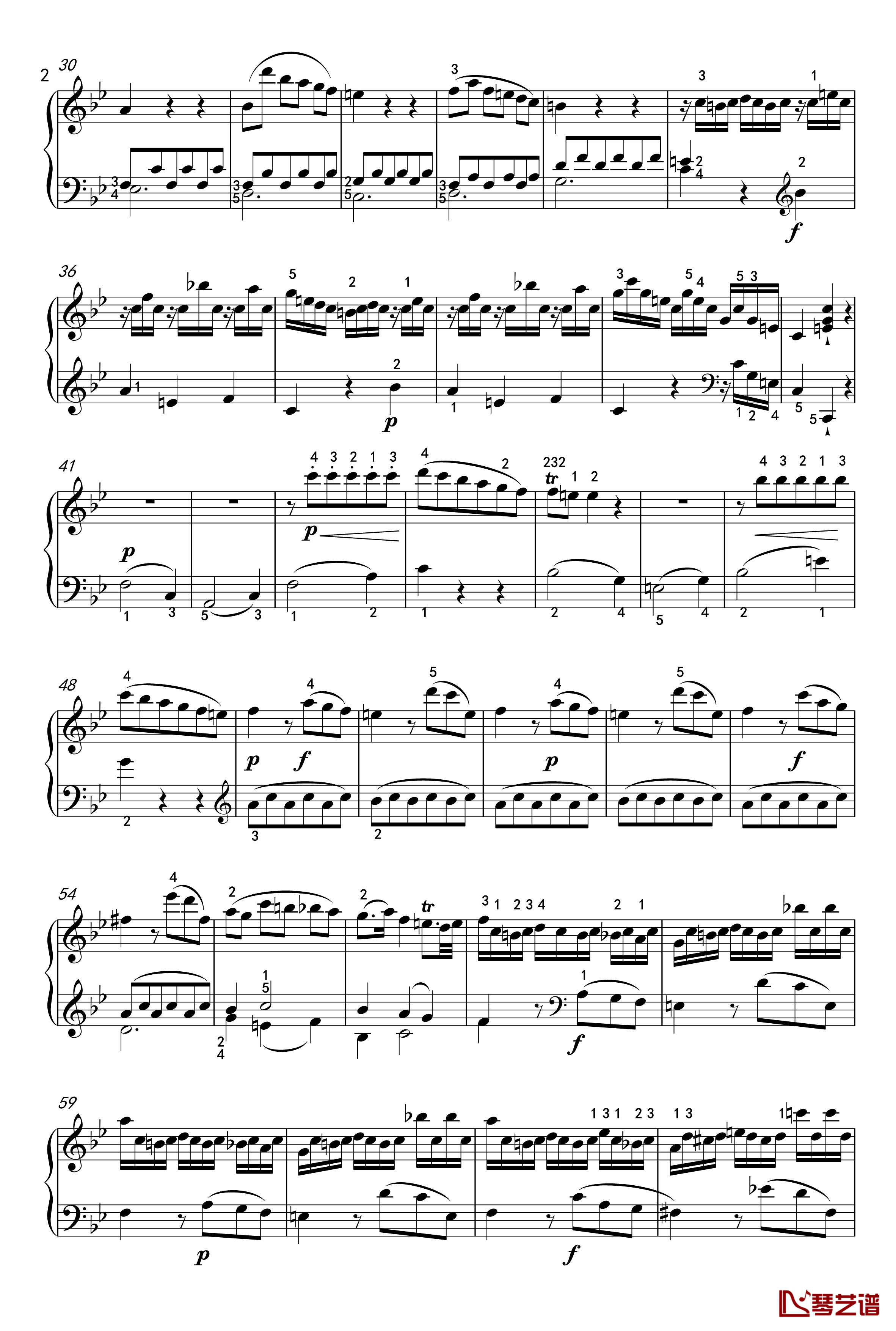 奏鸣曲钢琴谱-K-570-第一乐章-莫扎特2