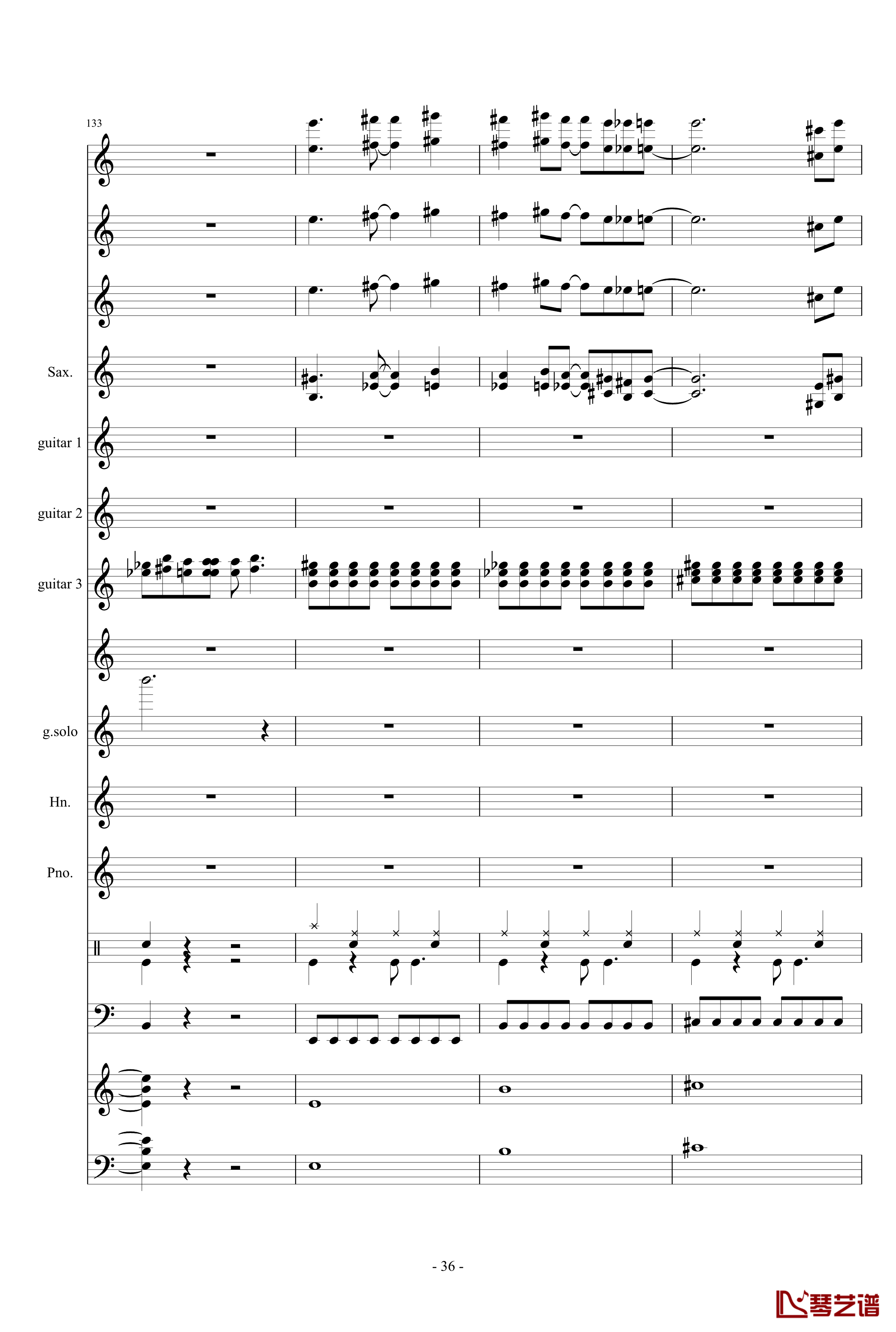 数码宝贝主题钢琴谱曲-总谱36