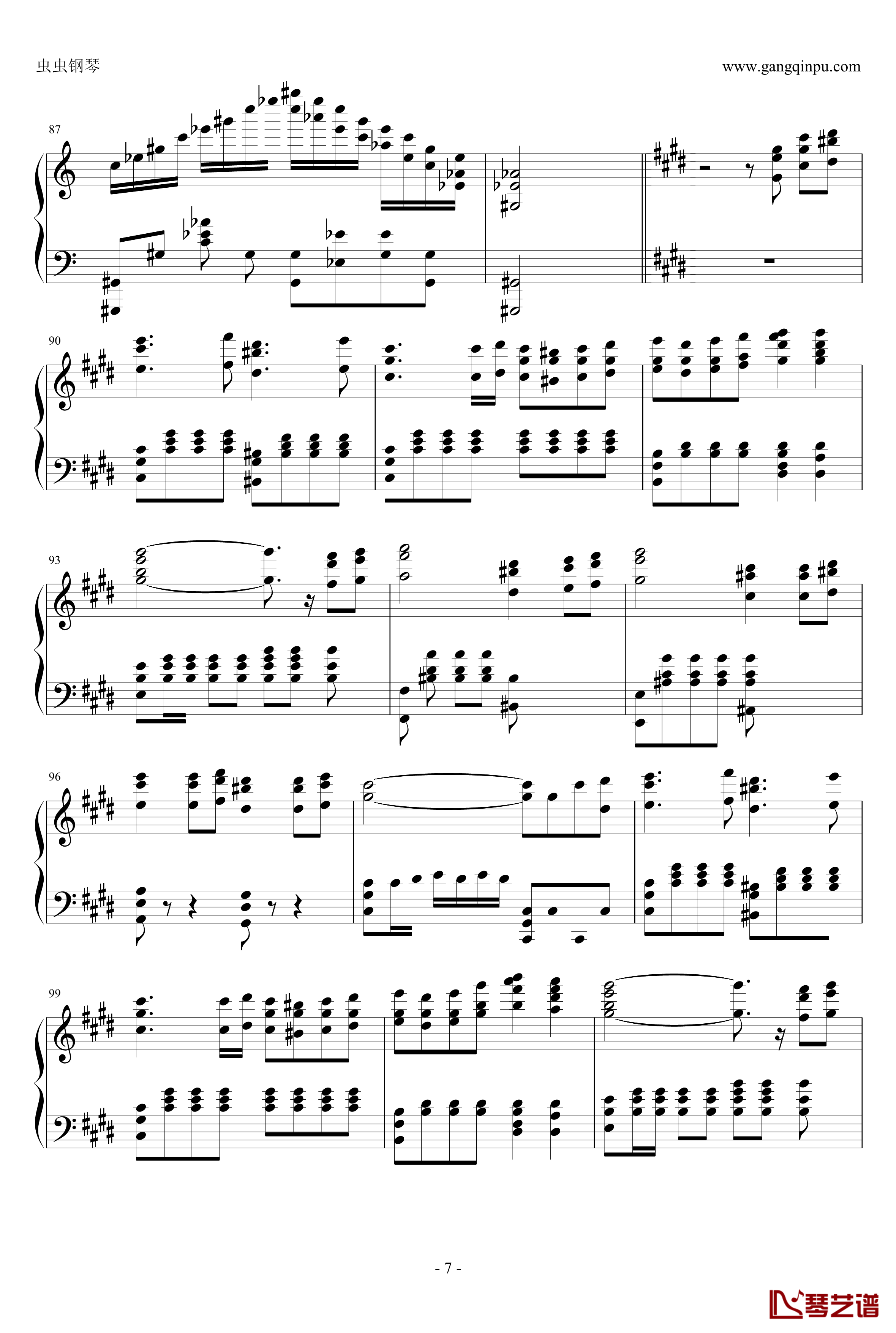 贝多芬V3奏鸣曲钢琴谱-劲舞团改编-劲舞团7
