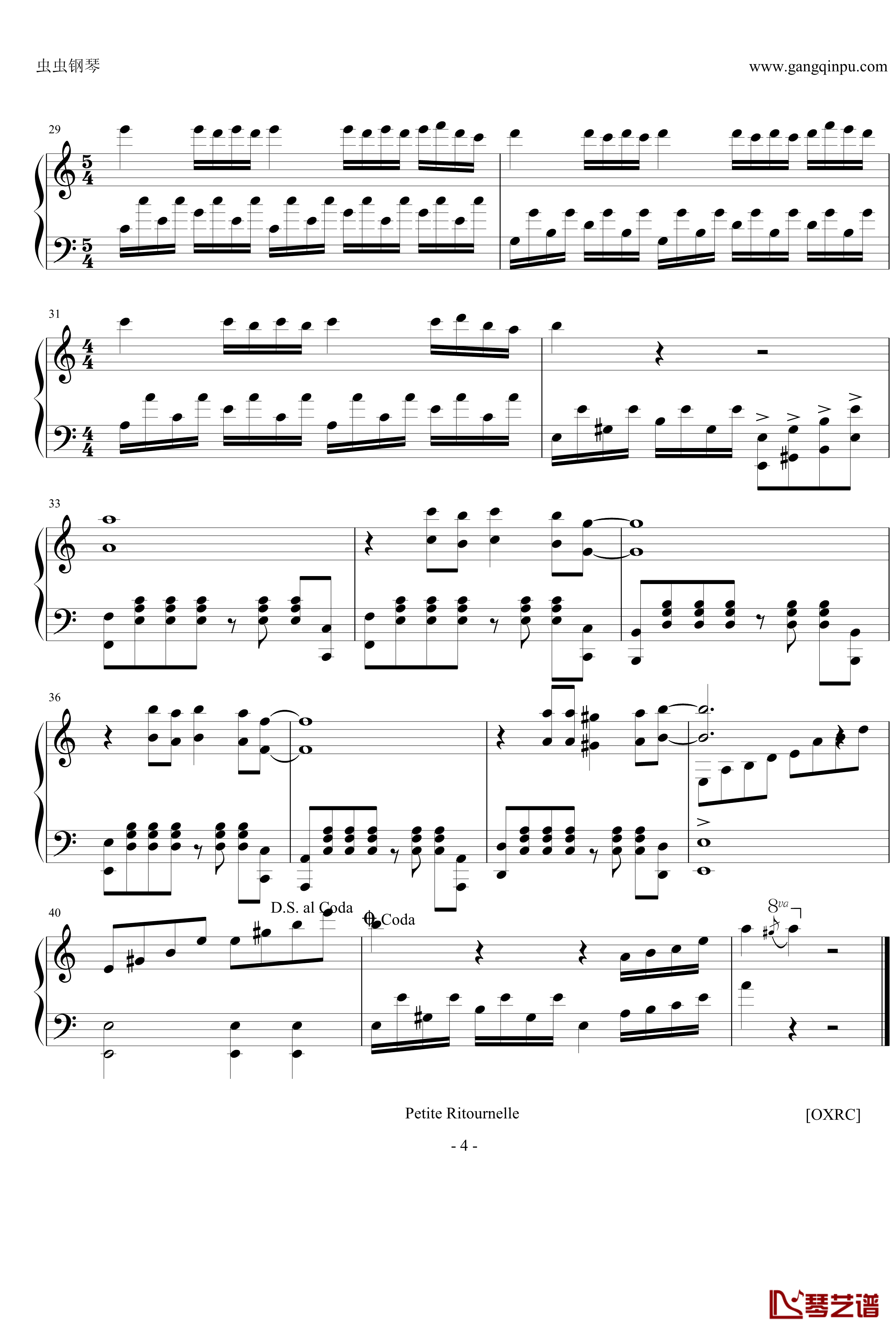欢乐的反复钢琴谱-Petite Ritournelle-OXRC-克莱德曼4