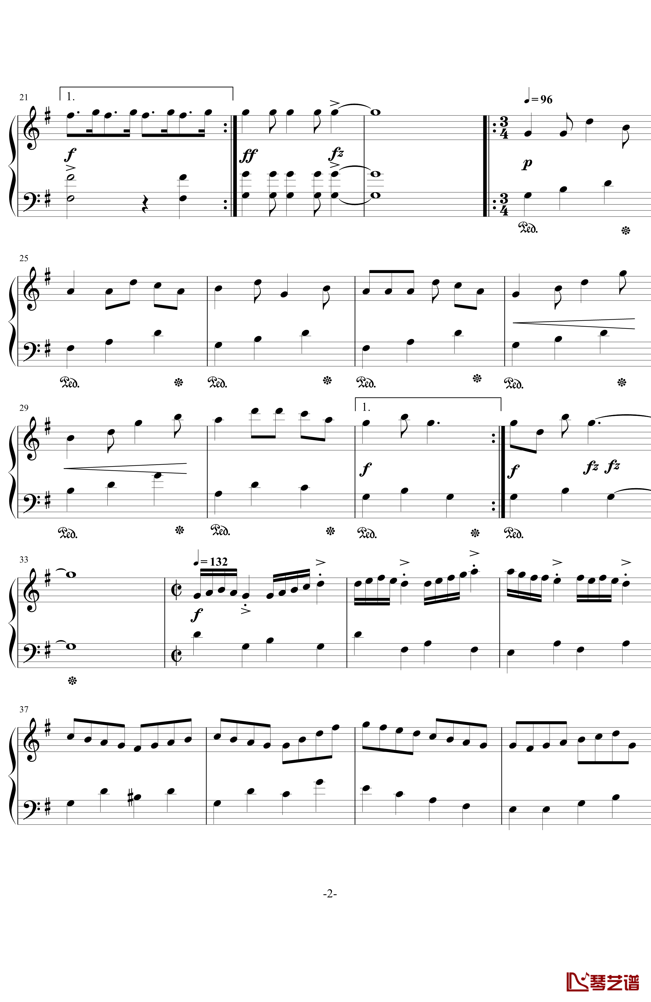 G大调小练习曲钢琴谱-天斗星罗2
