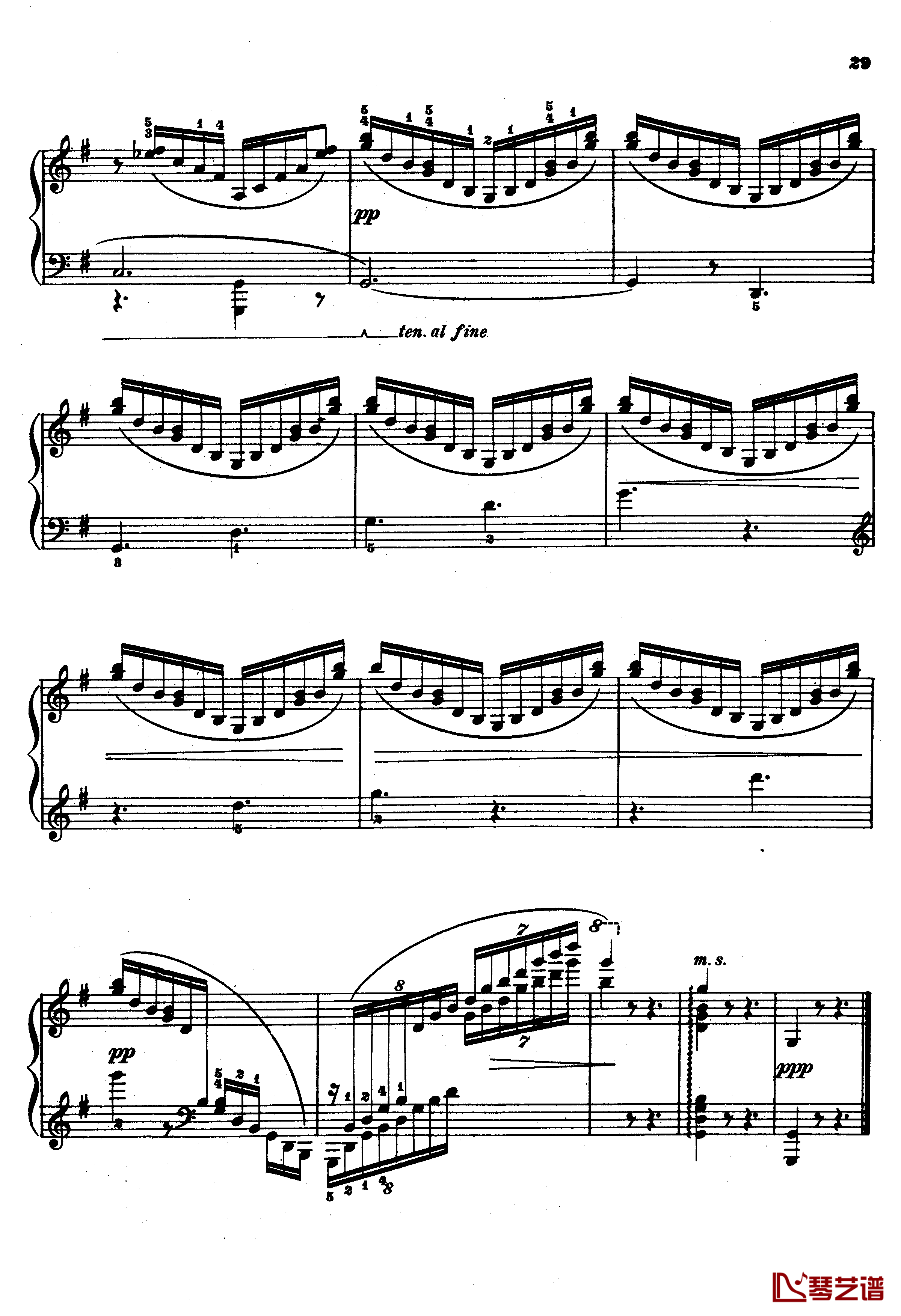 G大调船歌钢琴谱-鲁宾斯坦-安东·鲁宾斯坦9