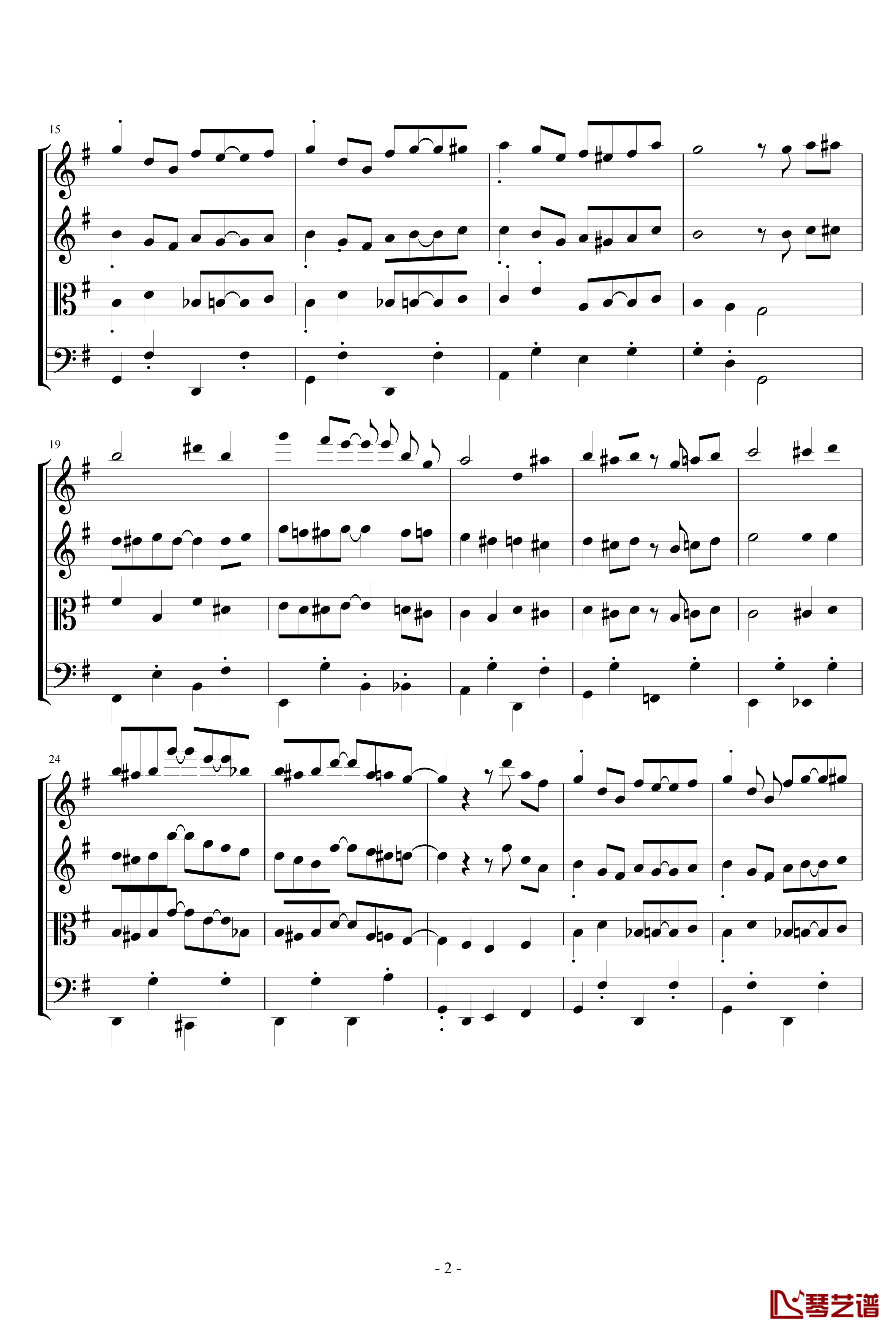 苏格兰垂耳兔钢琴谱-四重奏版-EdwardLeon2