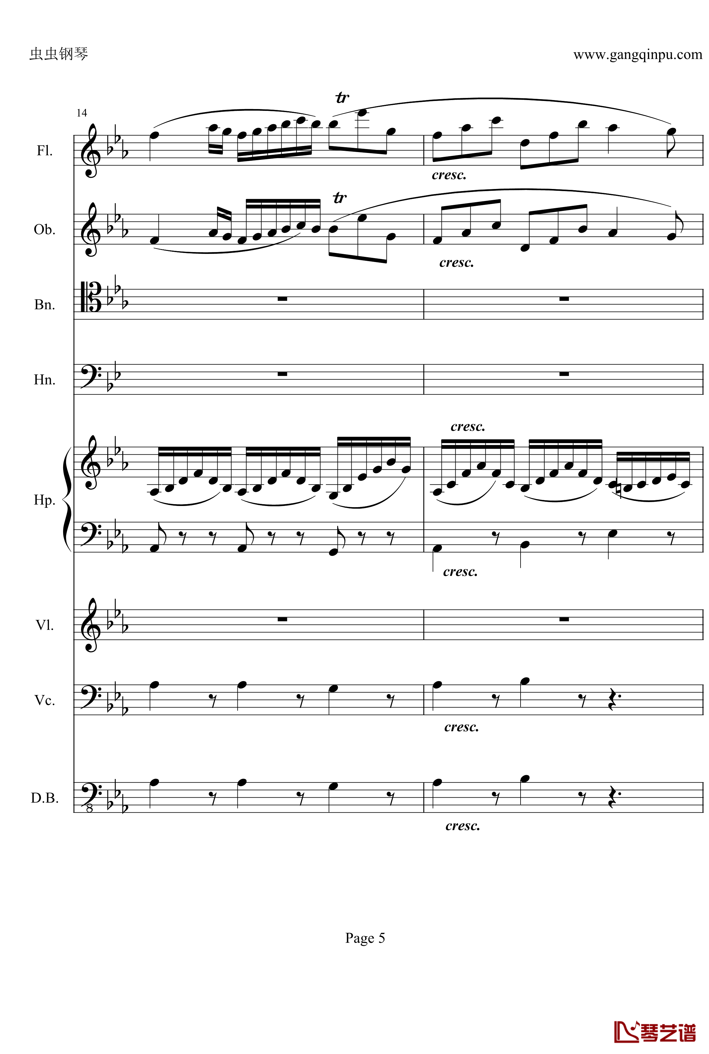 奏鸣曲之交响钢琴谱-第25首-Ⅱ-贝多芬-beethoven5