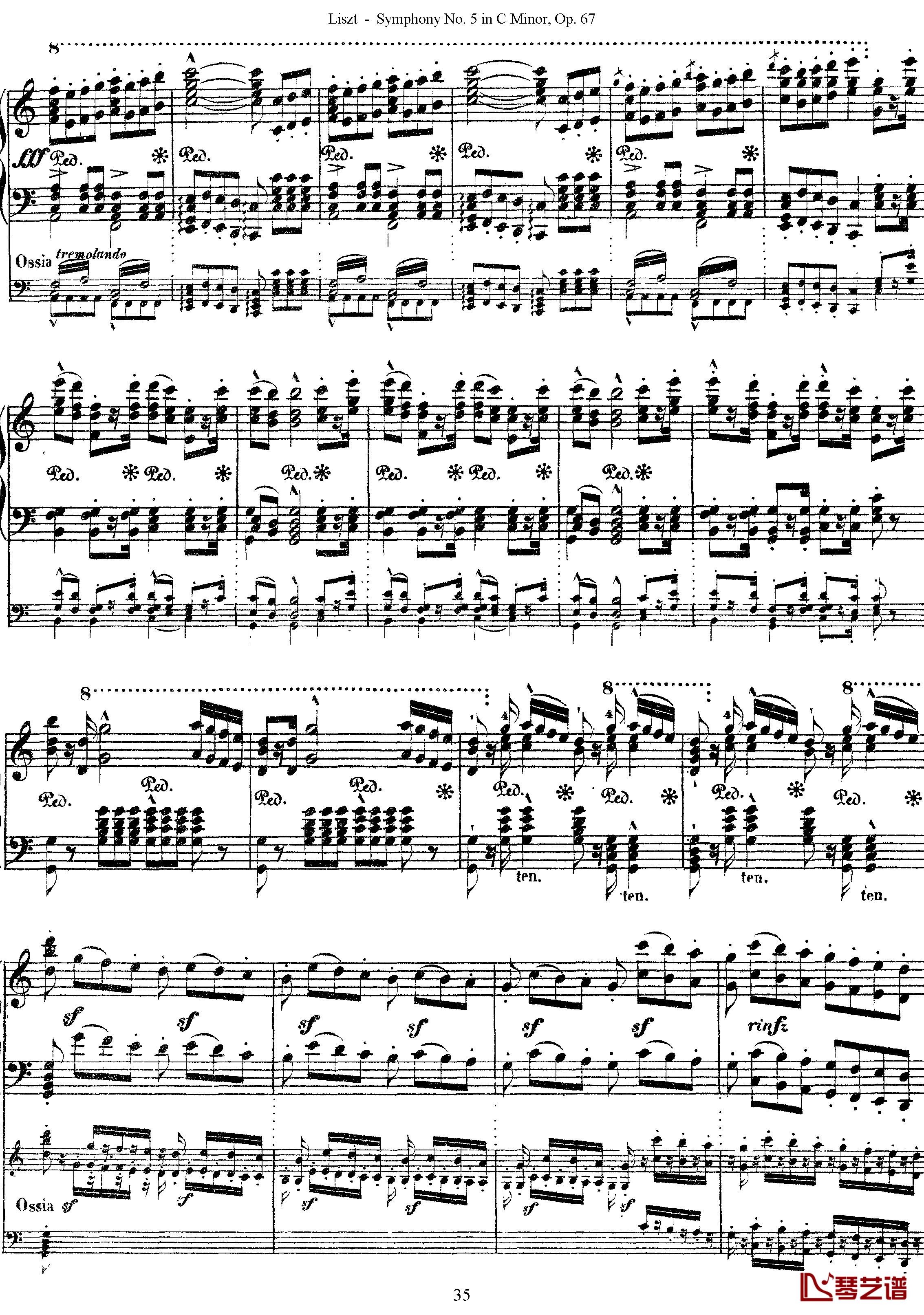 第五交响乐的钢琴曲钢琴谱-李斯特-李斯特改编自贝多芬35