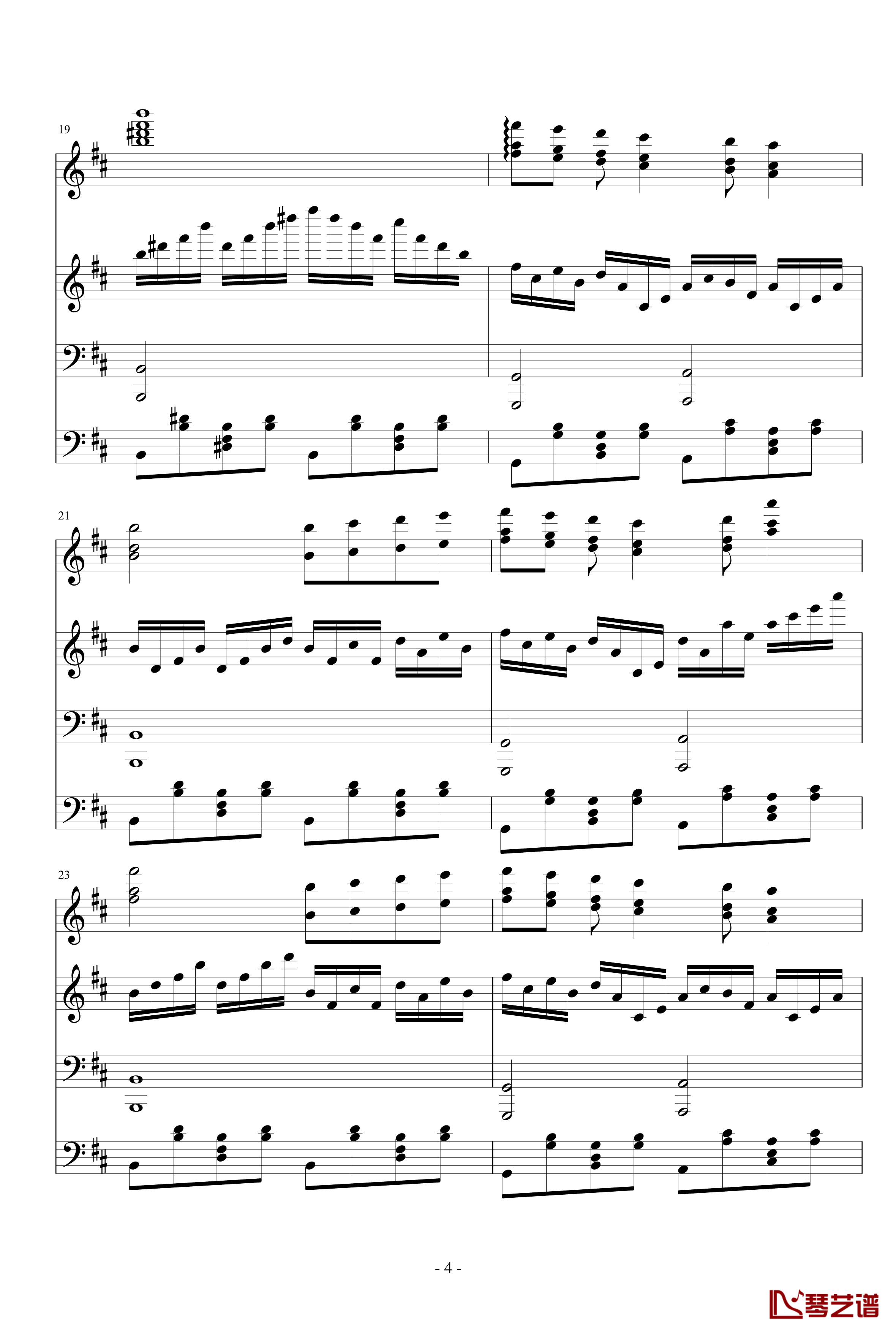 极品钢琴高手练习曲1钢琴谱-晴空之歌-瑜乐星4