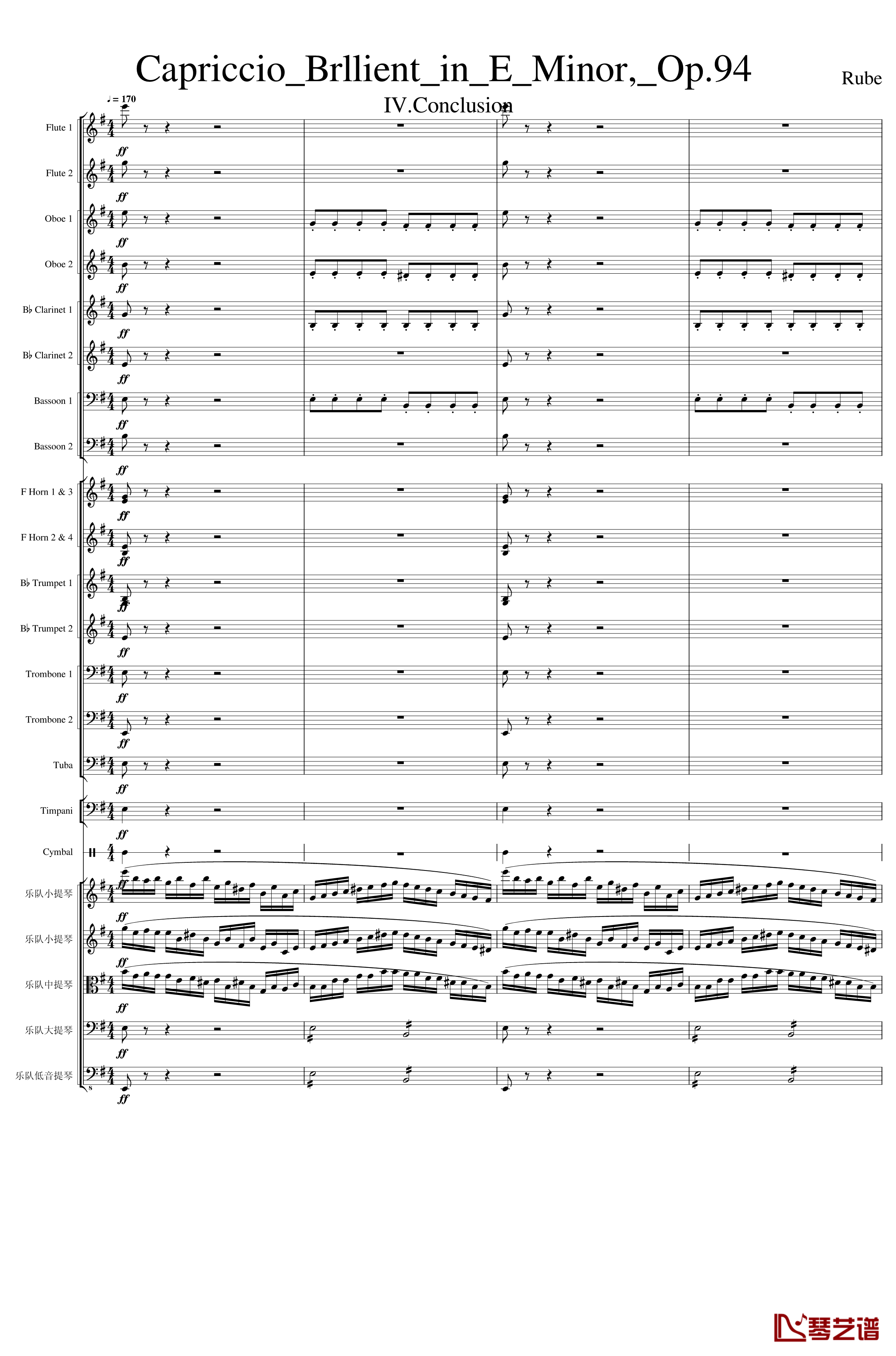 Capriccio Brilliant in E Minor, Op.94钢琴谱- IV.Alternative Conclusion-一个球1