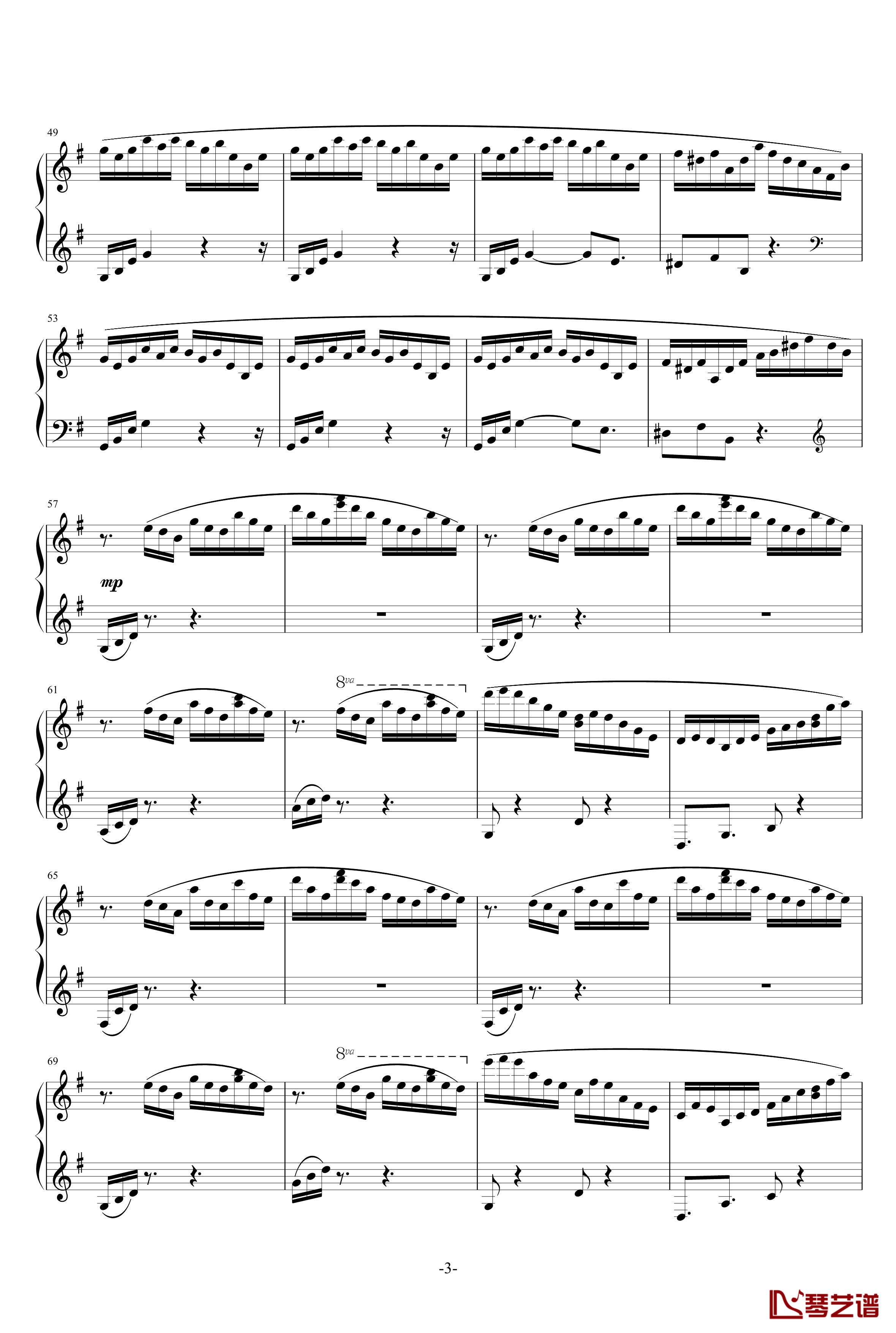 练习曲第1首钢琴谱-乐之琴3