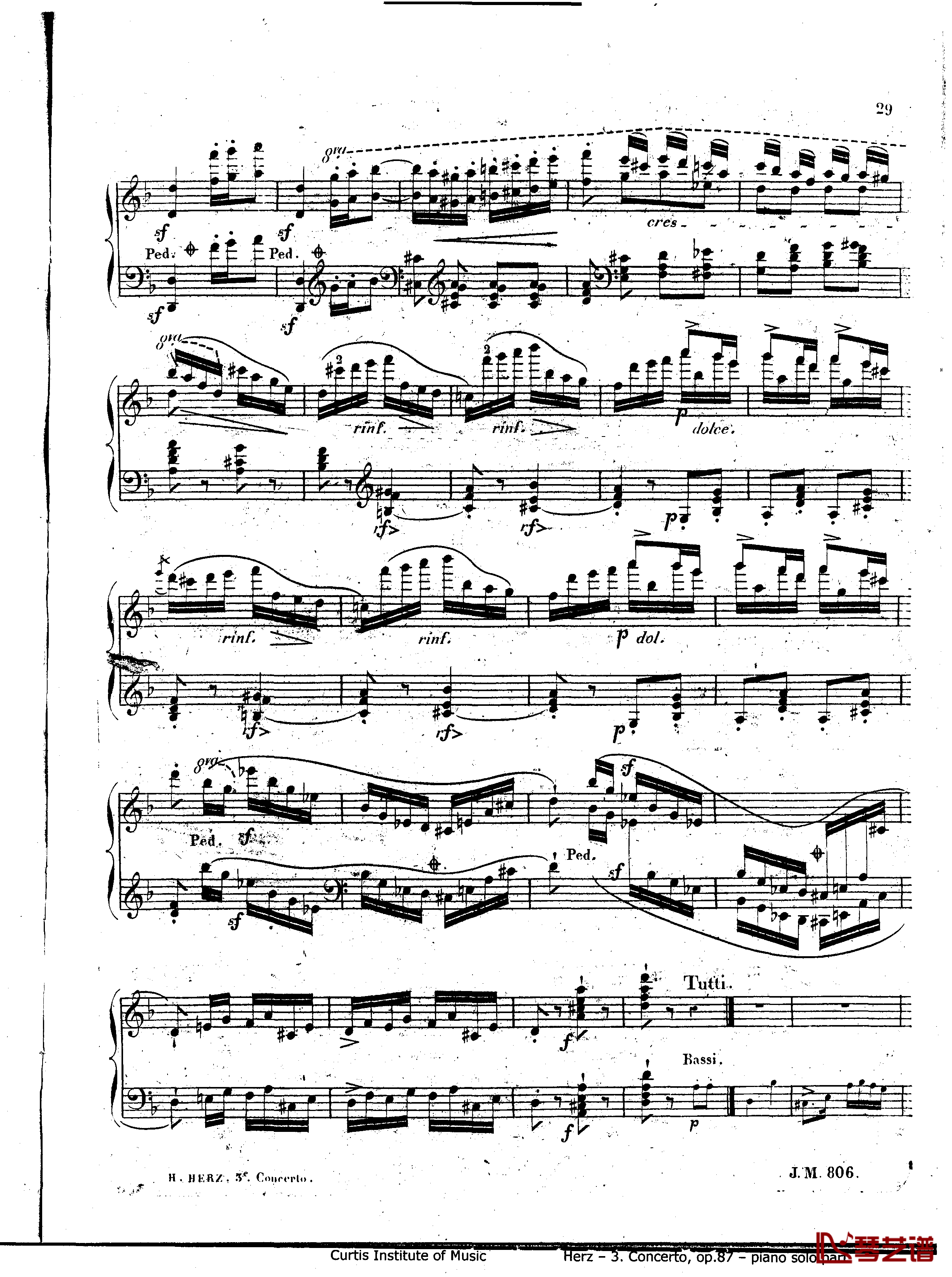 d小调第三钢琴协奏曲Op.87钢琴谱-赫尔兹29