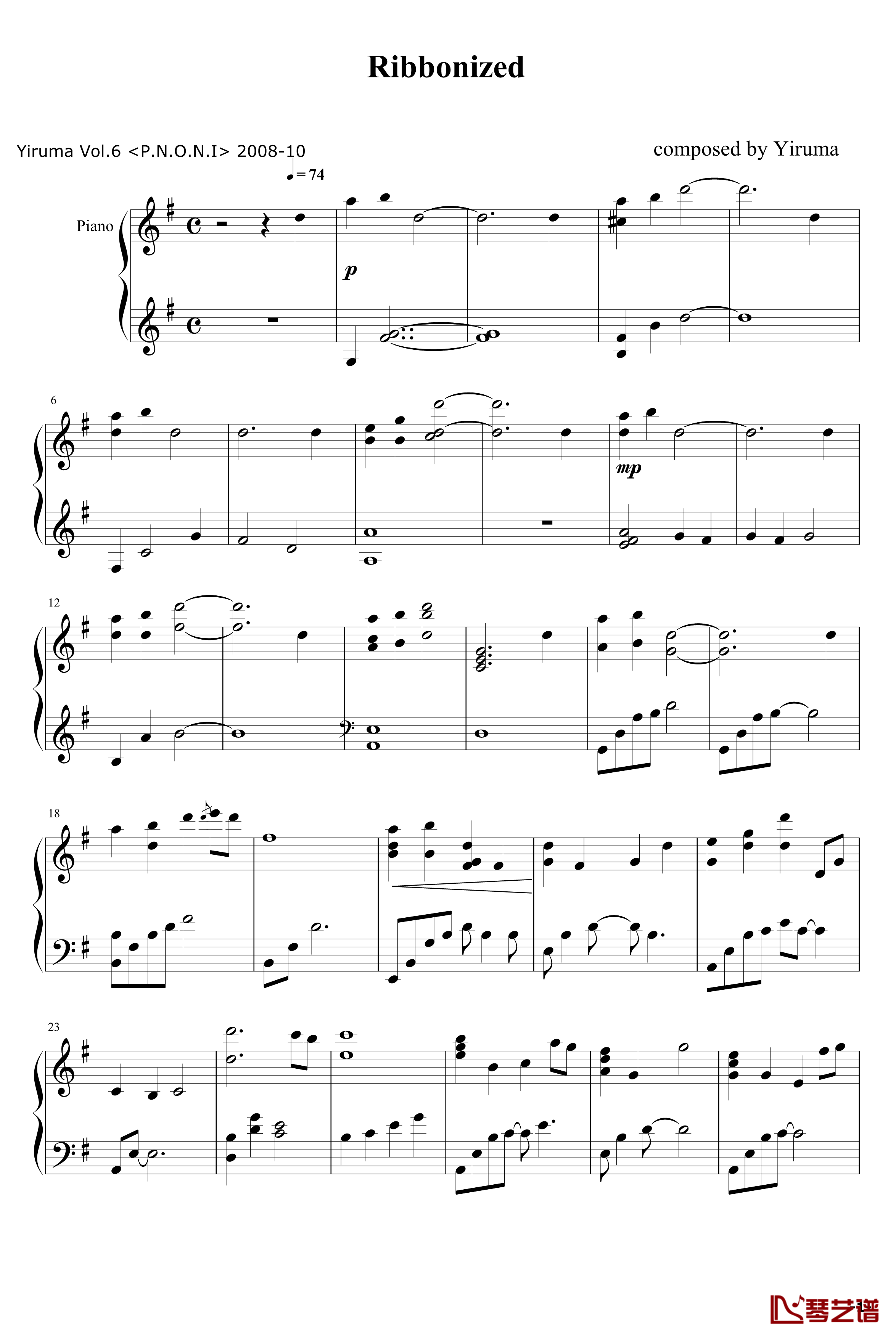 Ribbonized钢琴谱-Yiruma1