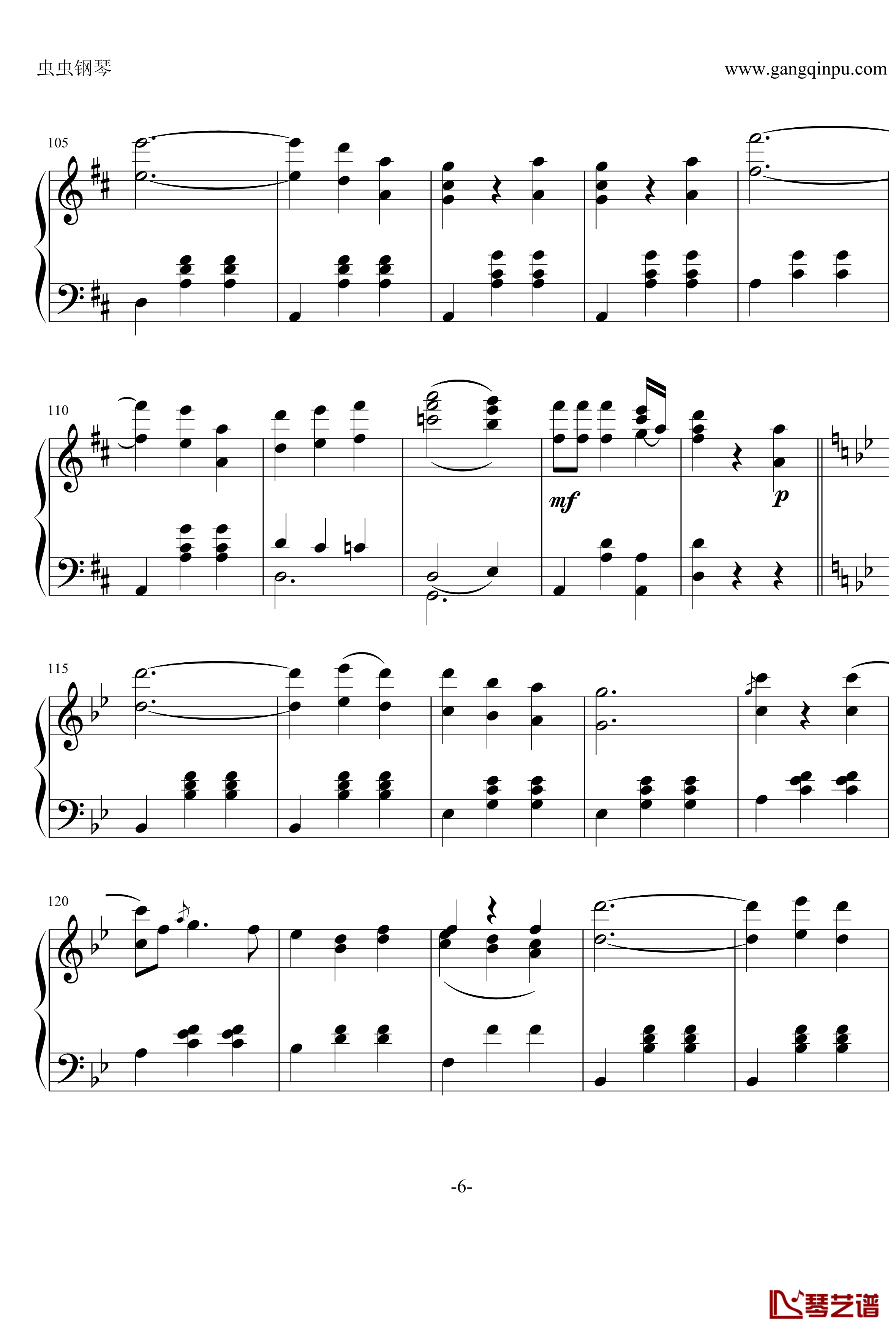 蓝色多瑙河钢琴谱-接近原版-约翰·斯特劳斯6