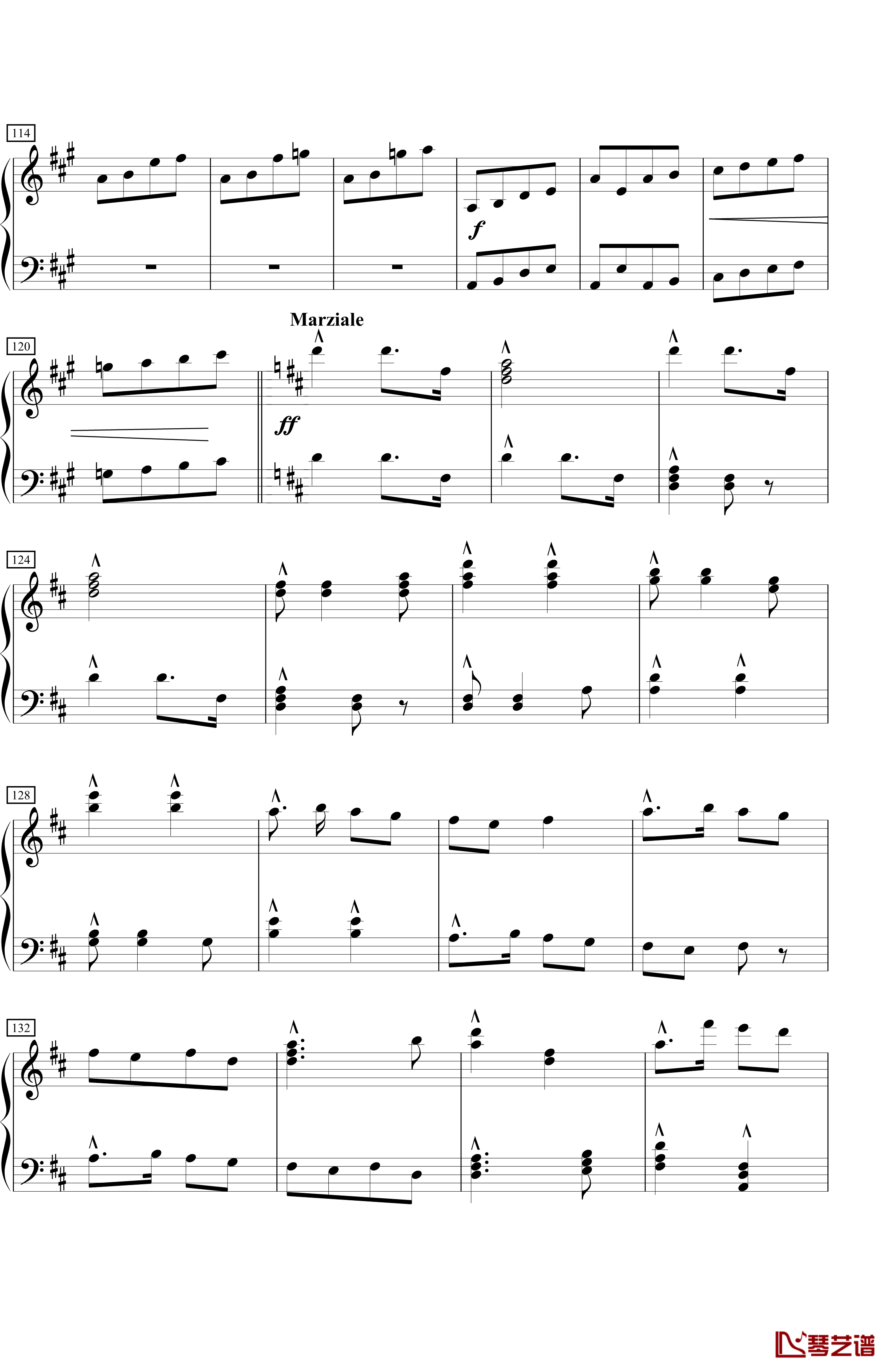 保卫黄河钢琴谱-简化版-冼星海6