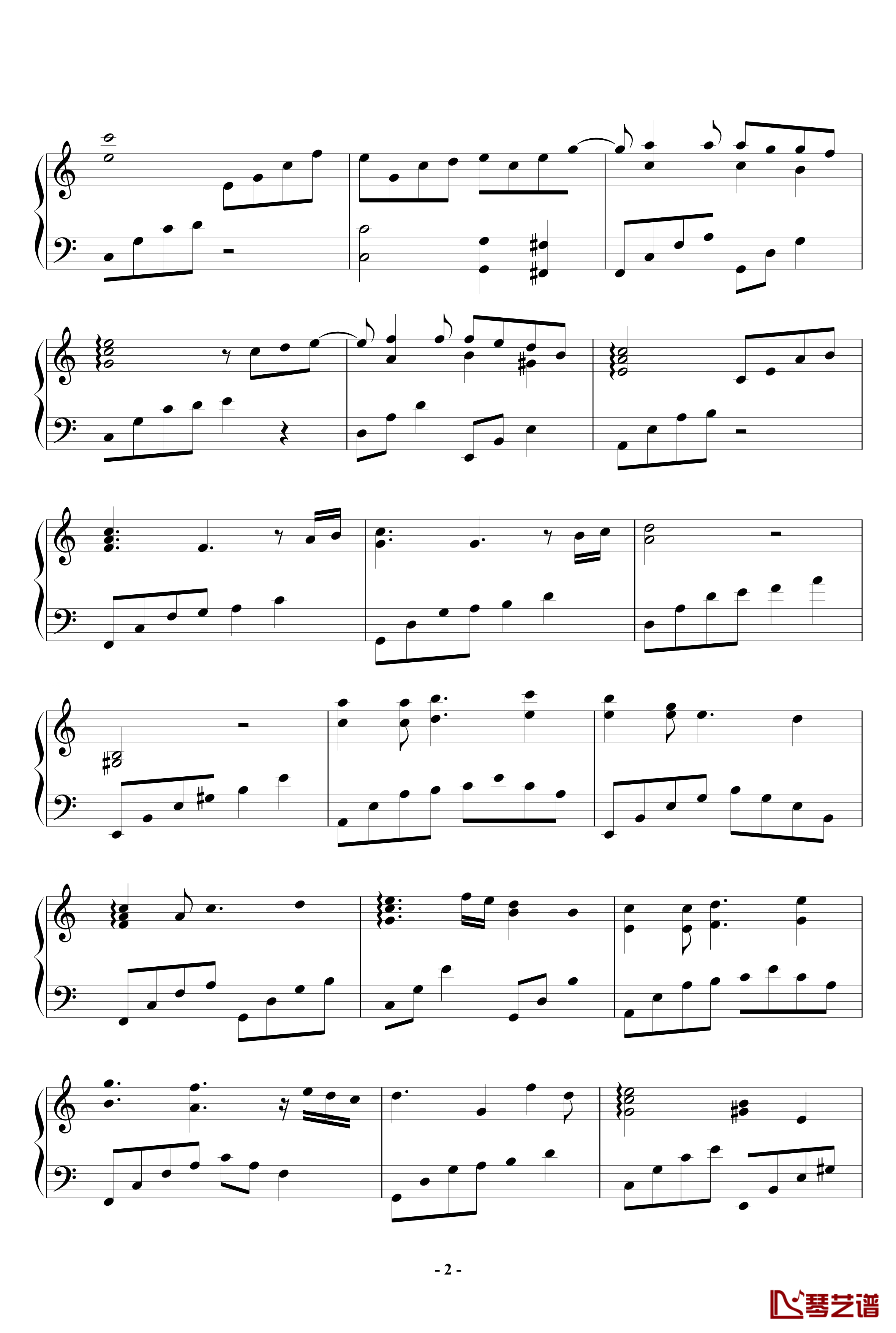 a小调前奏曲钢琴谱-修改版-黑白键卧龙2