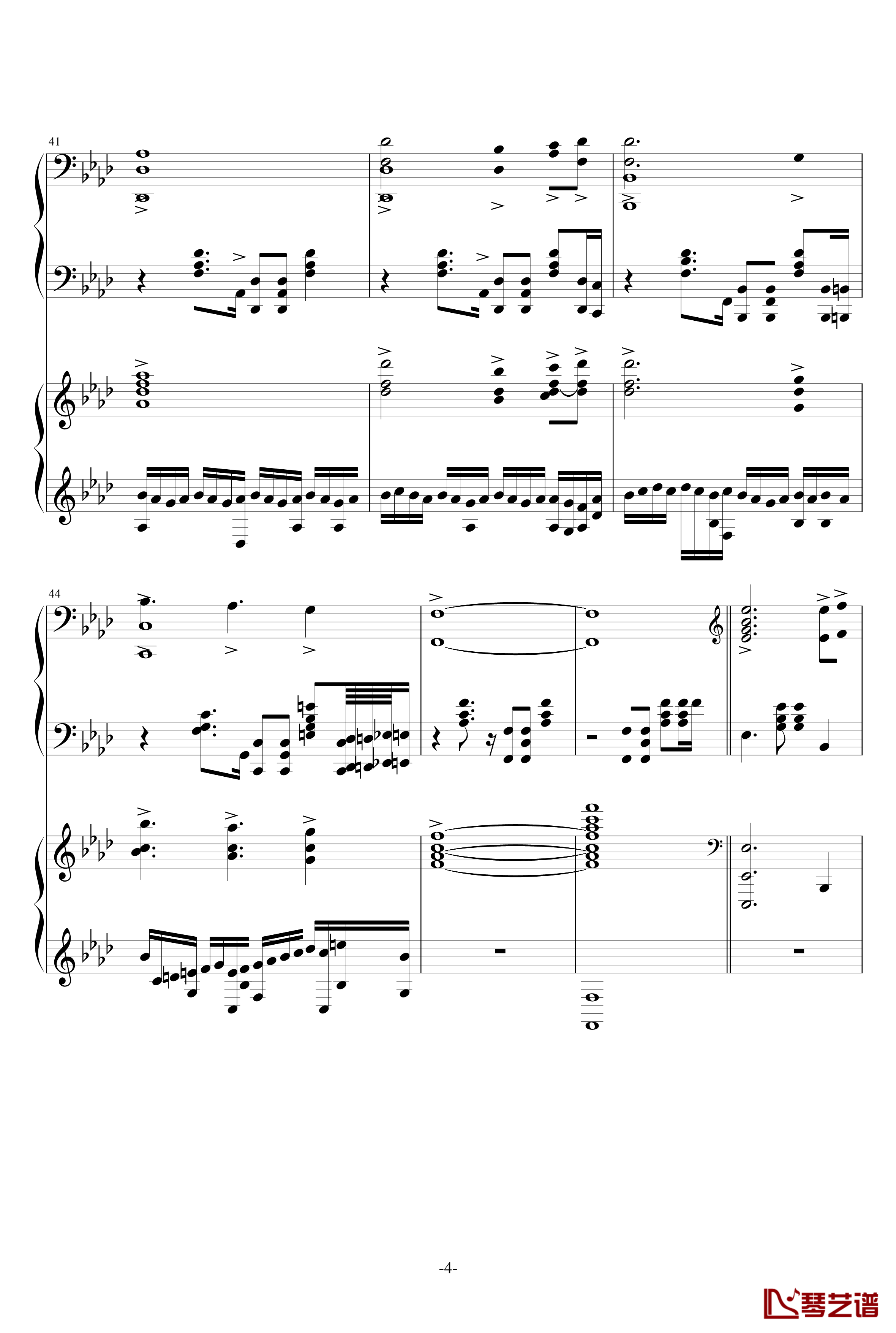赤信号-四音轨钢琴改编版钢琴谱-劲乐团4