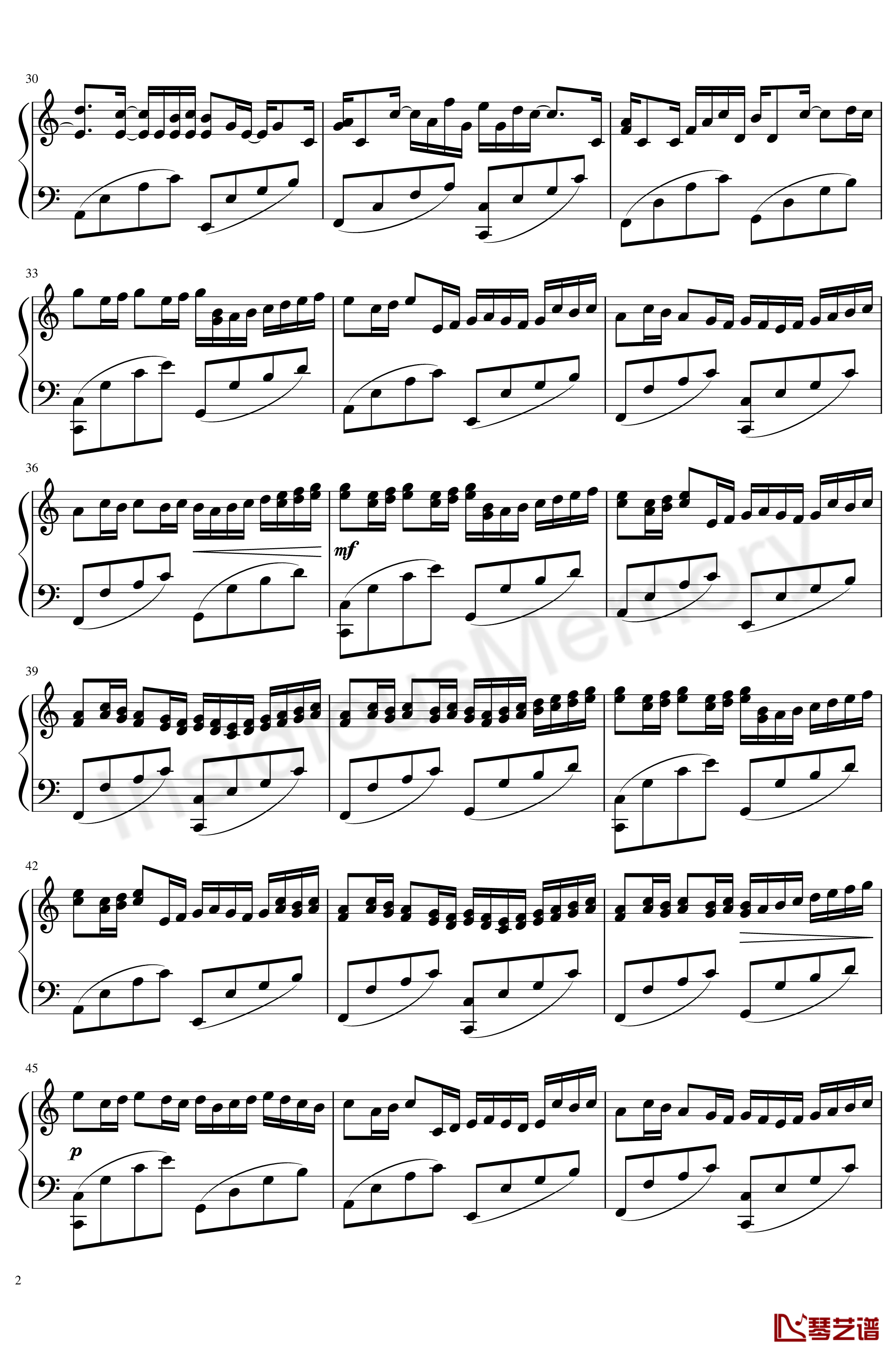 卡农变奏曲钢琴谱-Variations on the Canon-帕赫贝尔-Pachelbel2