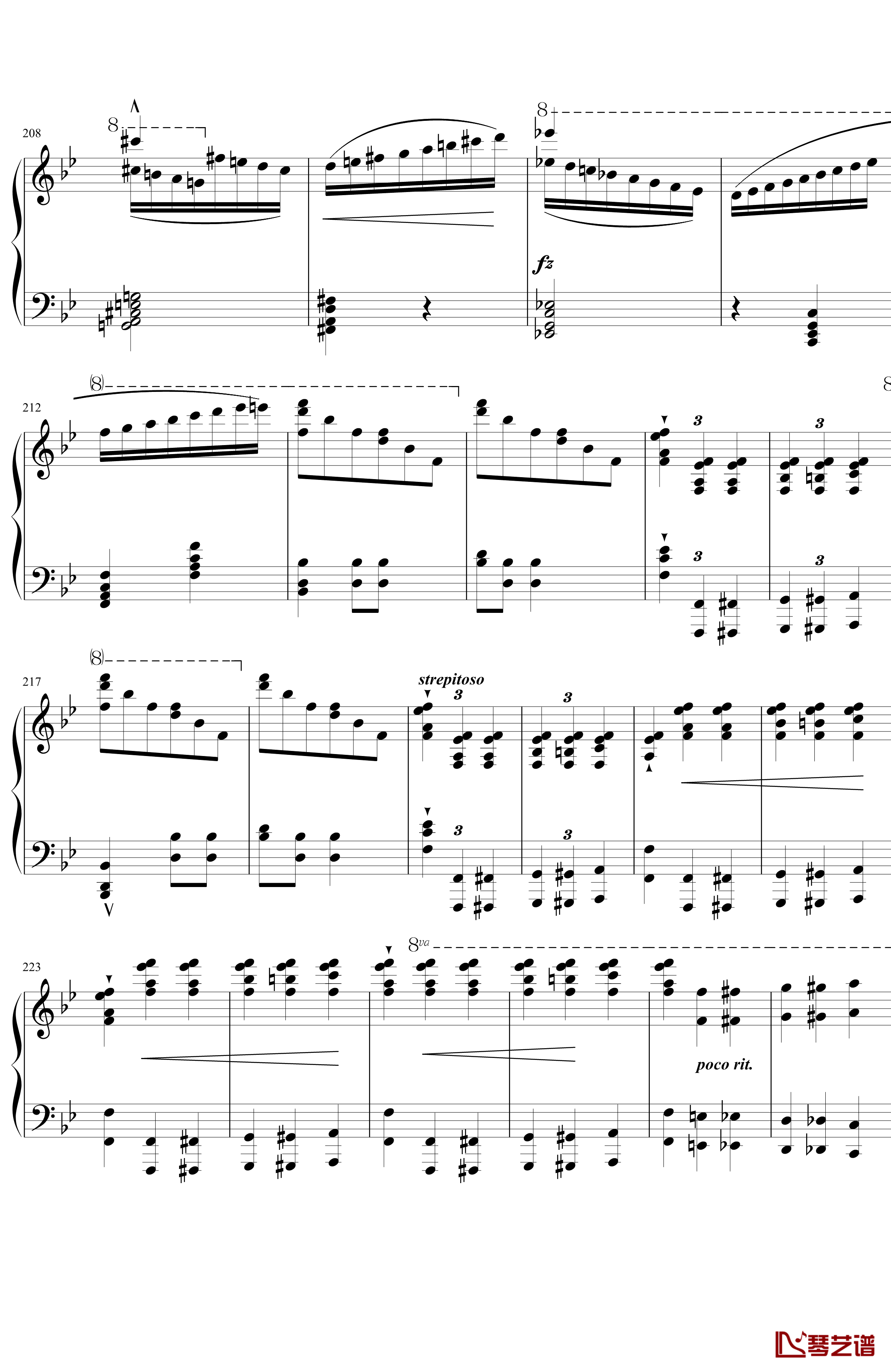 香槟之歌钢琴谱-《唐璜的回忆》选段-最难钢琴曲-李斯特10