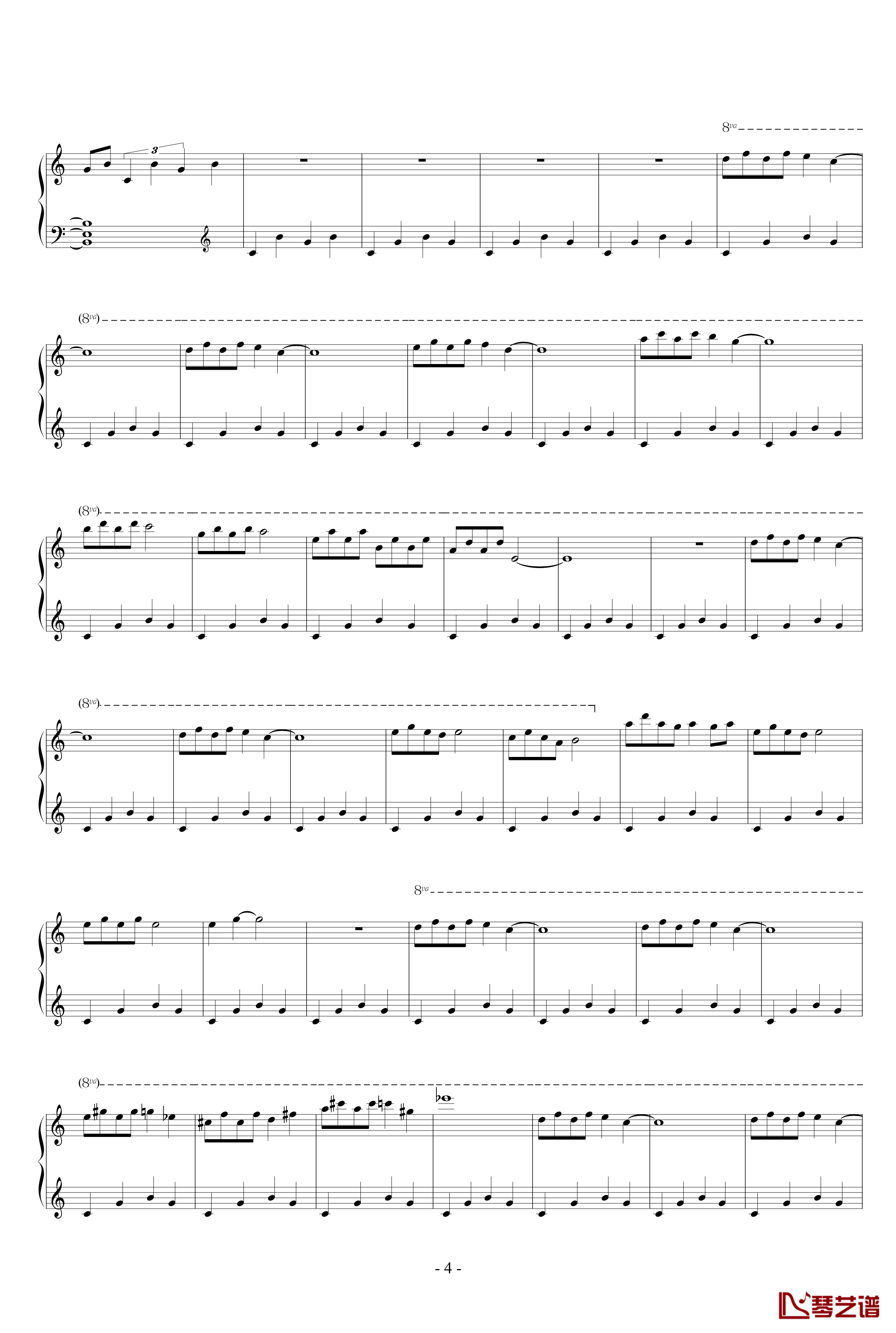 羽钢琴谱-升c小调4
