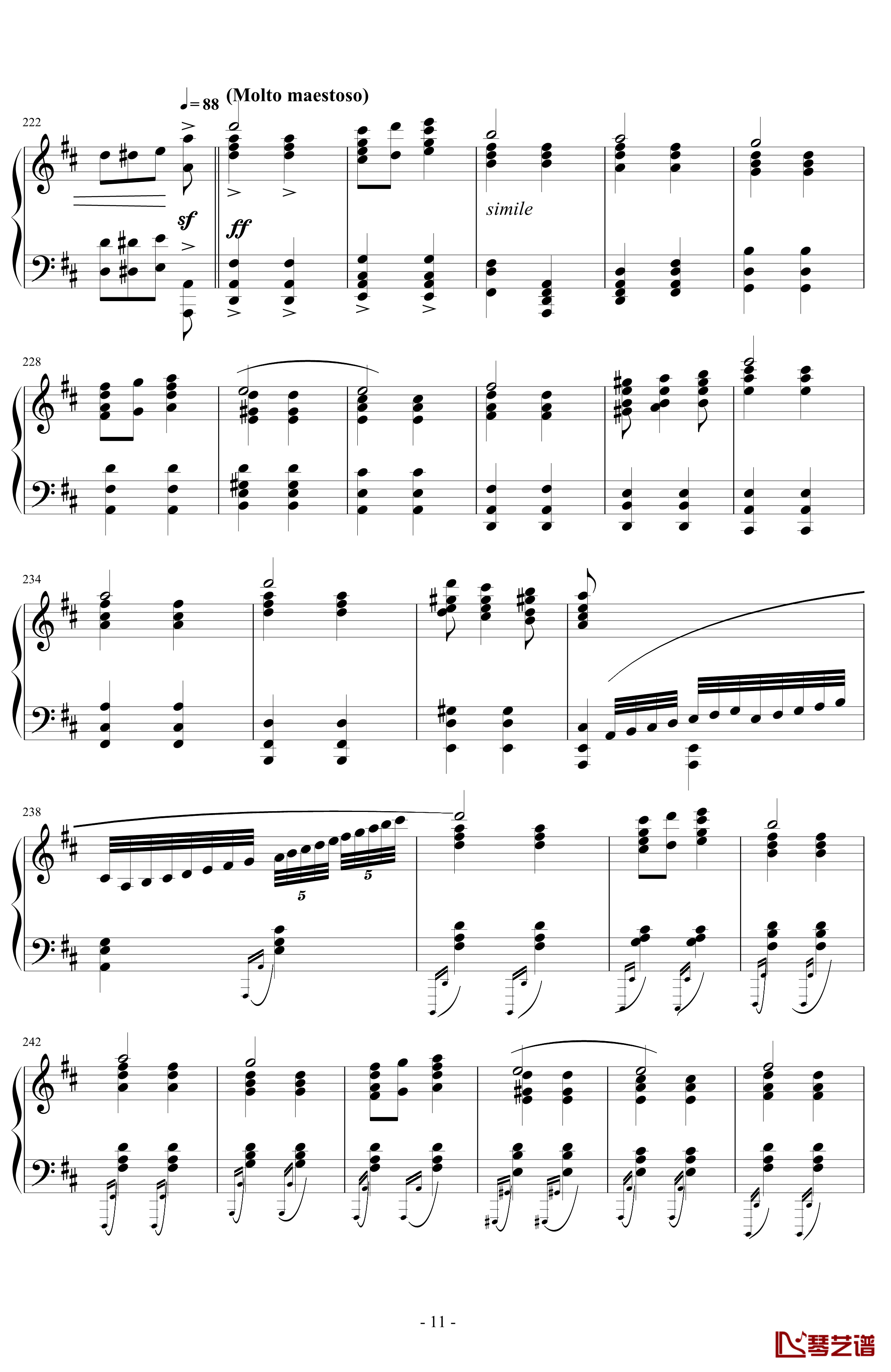 威风凛凛进行曲钢琴谱-钢琴-埃尔加-爆难第一号-Edward Elgar11