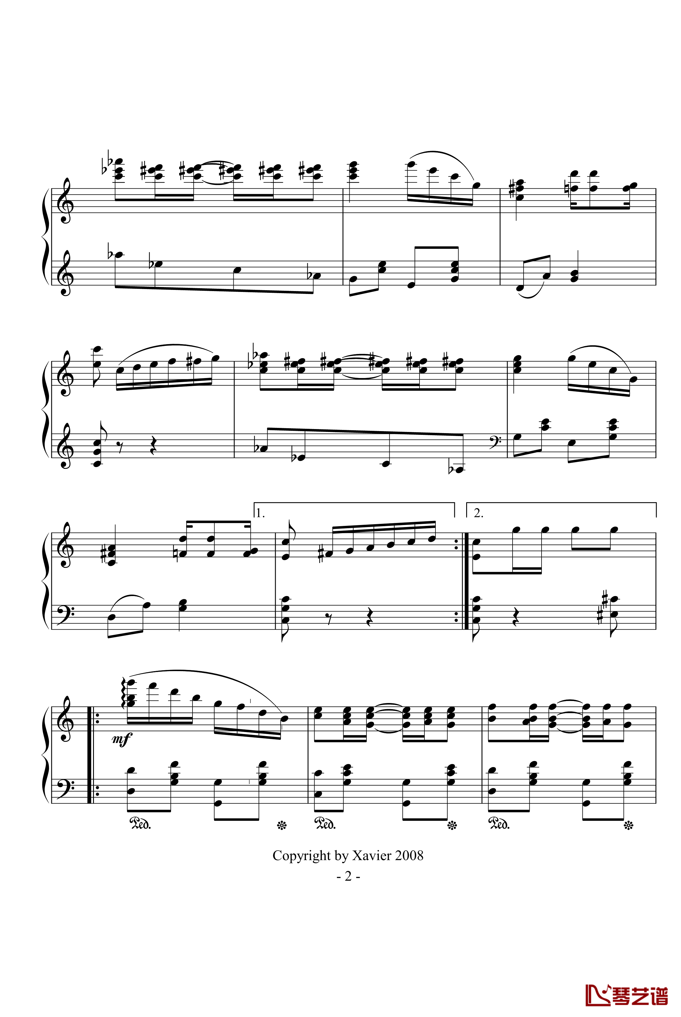 小瀑布钢琴谱-The Cascades(Jazz)-爵士-Scott Joplin2