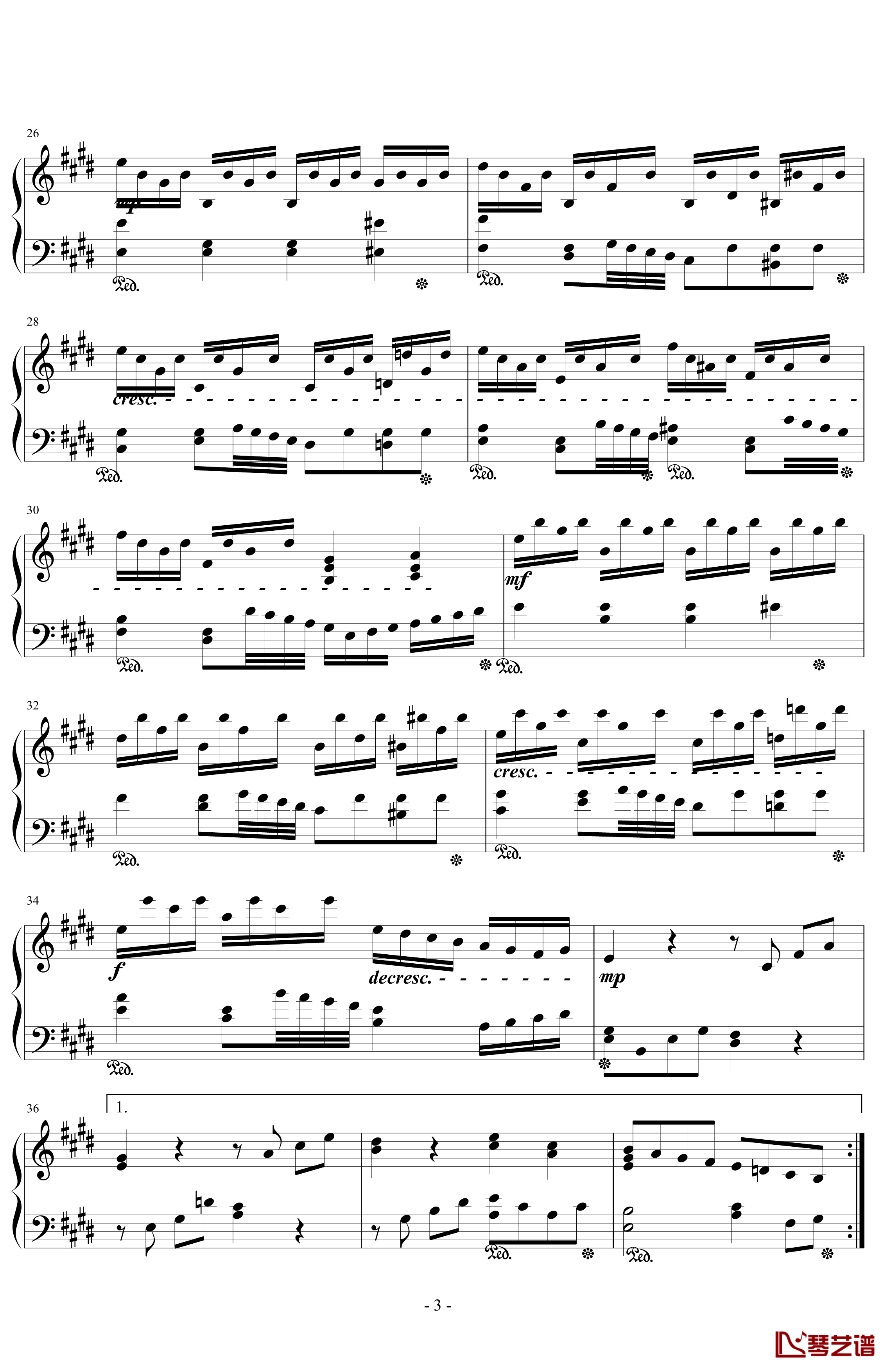 A大调钢琴奏鸣曲钢琴谱-第一乐章-.伊dên-H173