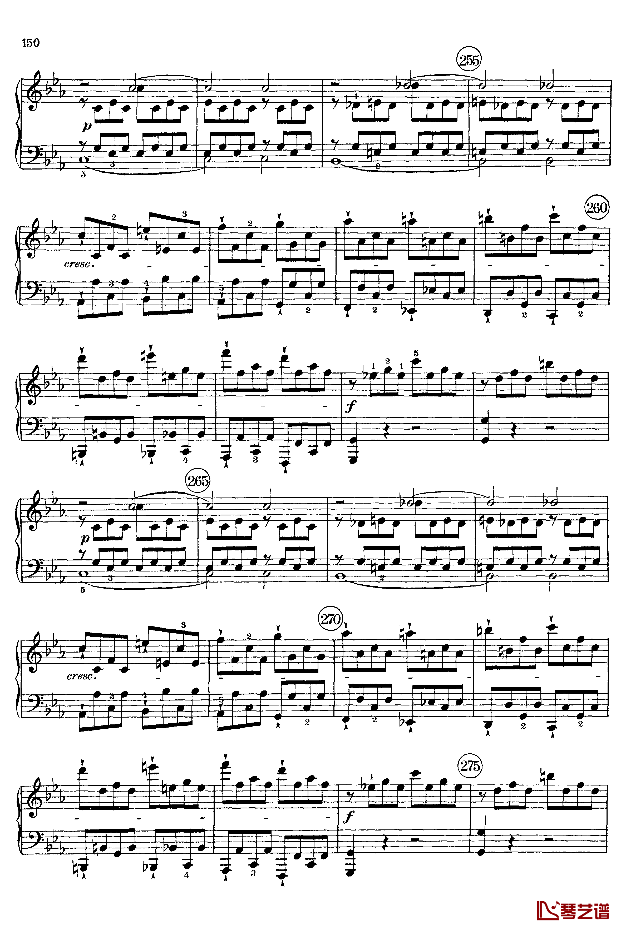 悲怆钢琴谱-c小调第八号钢琴奏鸣曲-全乐章-带指法版-贝多芬-beethoven8