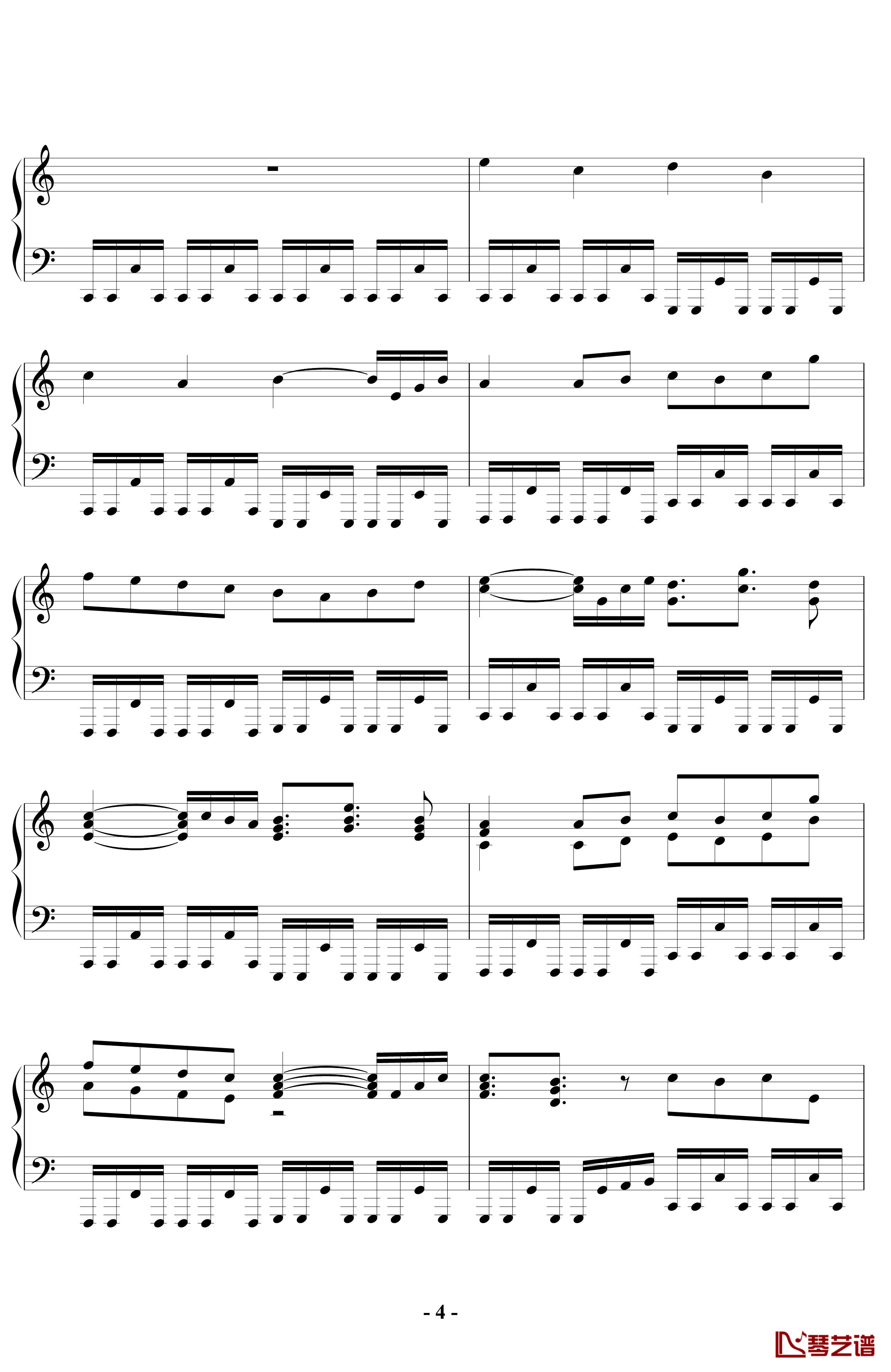 卡农钢琴谱-钢琴摇滚标准版-帕赫贝尔-Pachelbel4