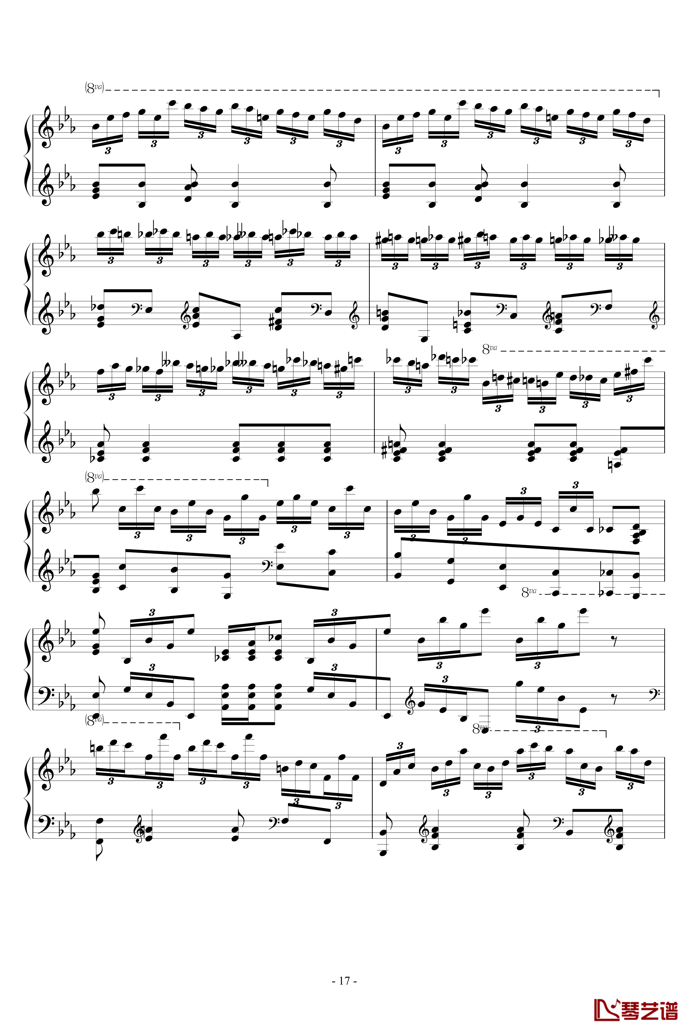 肖邦大波兰舞曲opus22钢琴谱-肖邦-chopin17