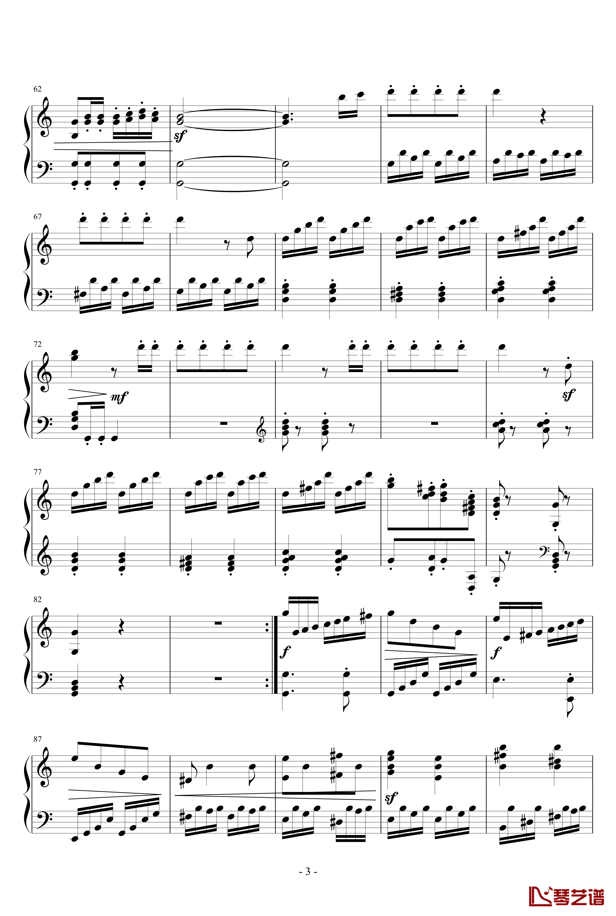 C大调小奏鸣曲第三乐章钢琴谱-NO.1-灵动无痕3