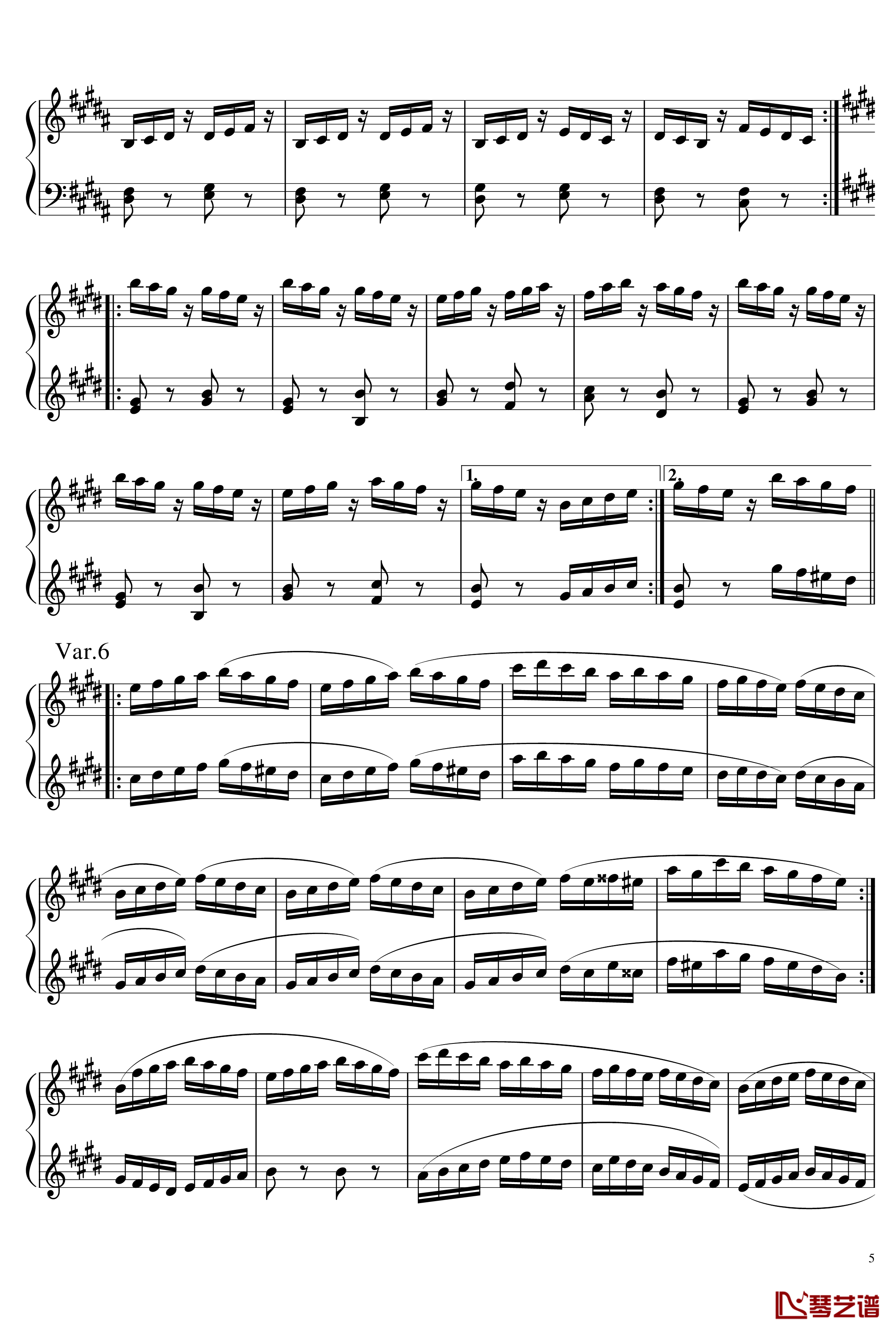 帕格尼尼主题变奏曲钢琴谱-Ice-KUN5