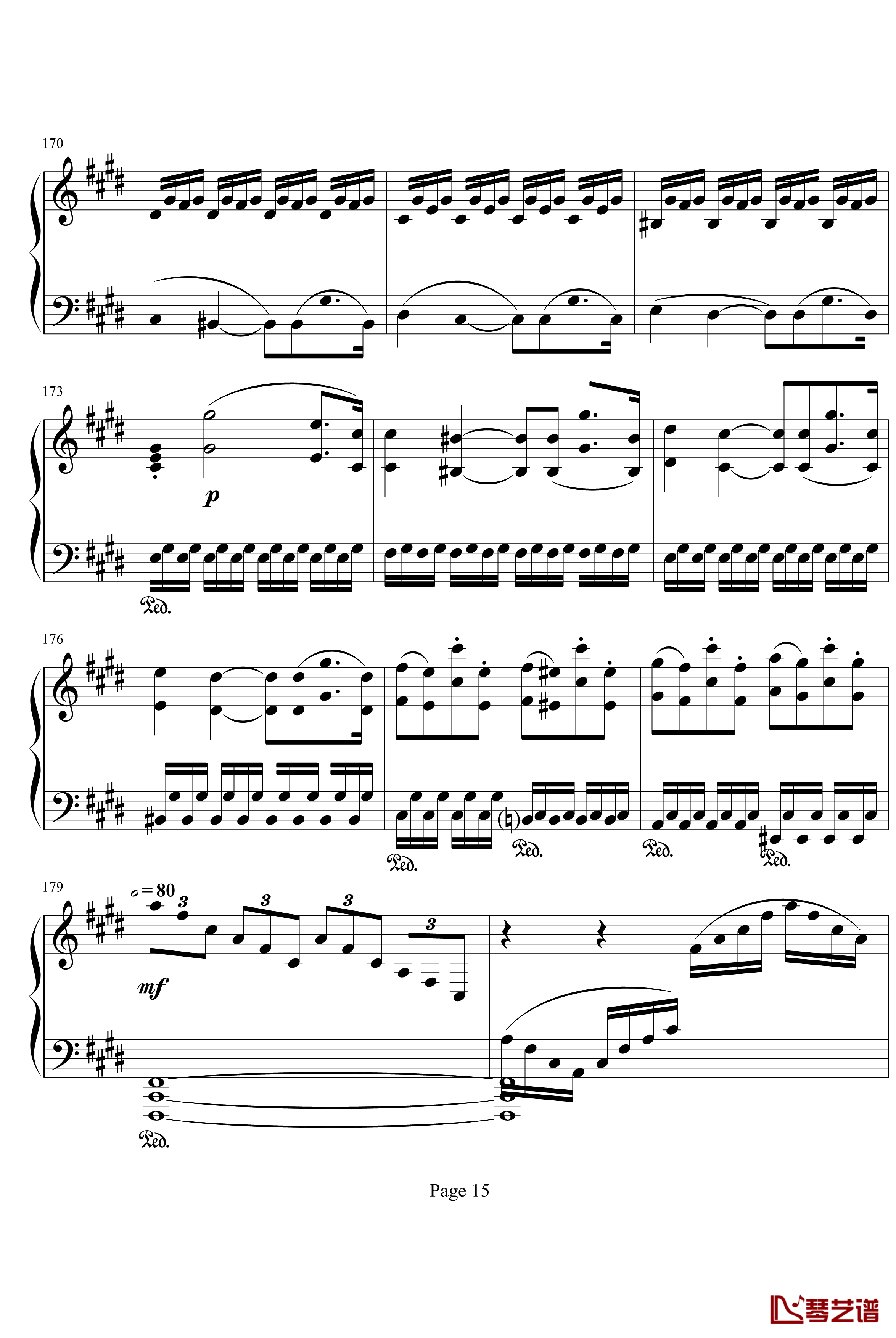 月光奏鸣曲第三乐章钢琴谱-贝多芬-beethoven15