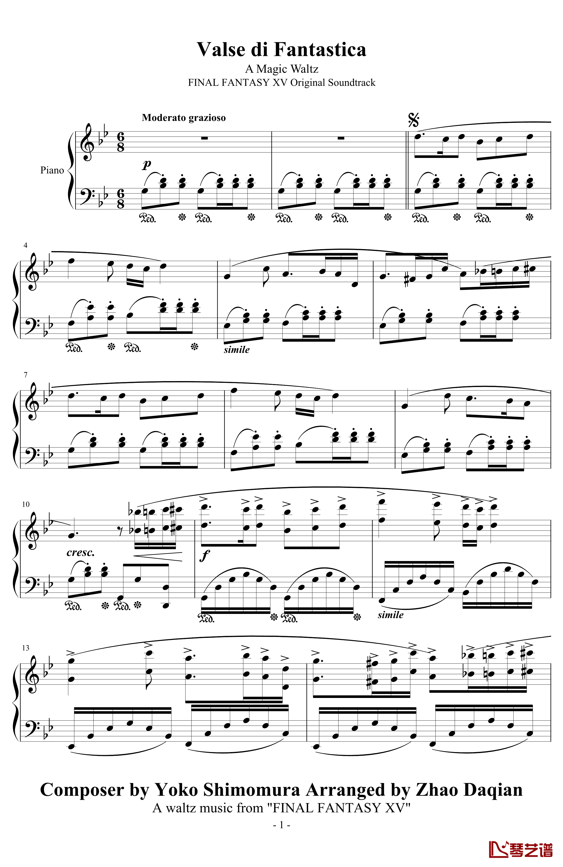 Valse di Fantastica钢琴谱-下村阳子1