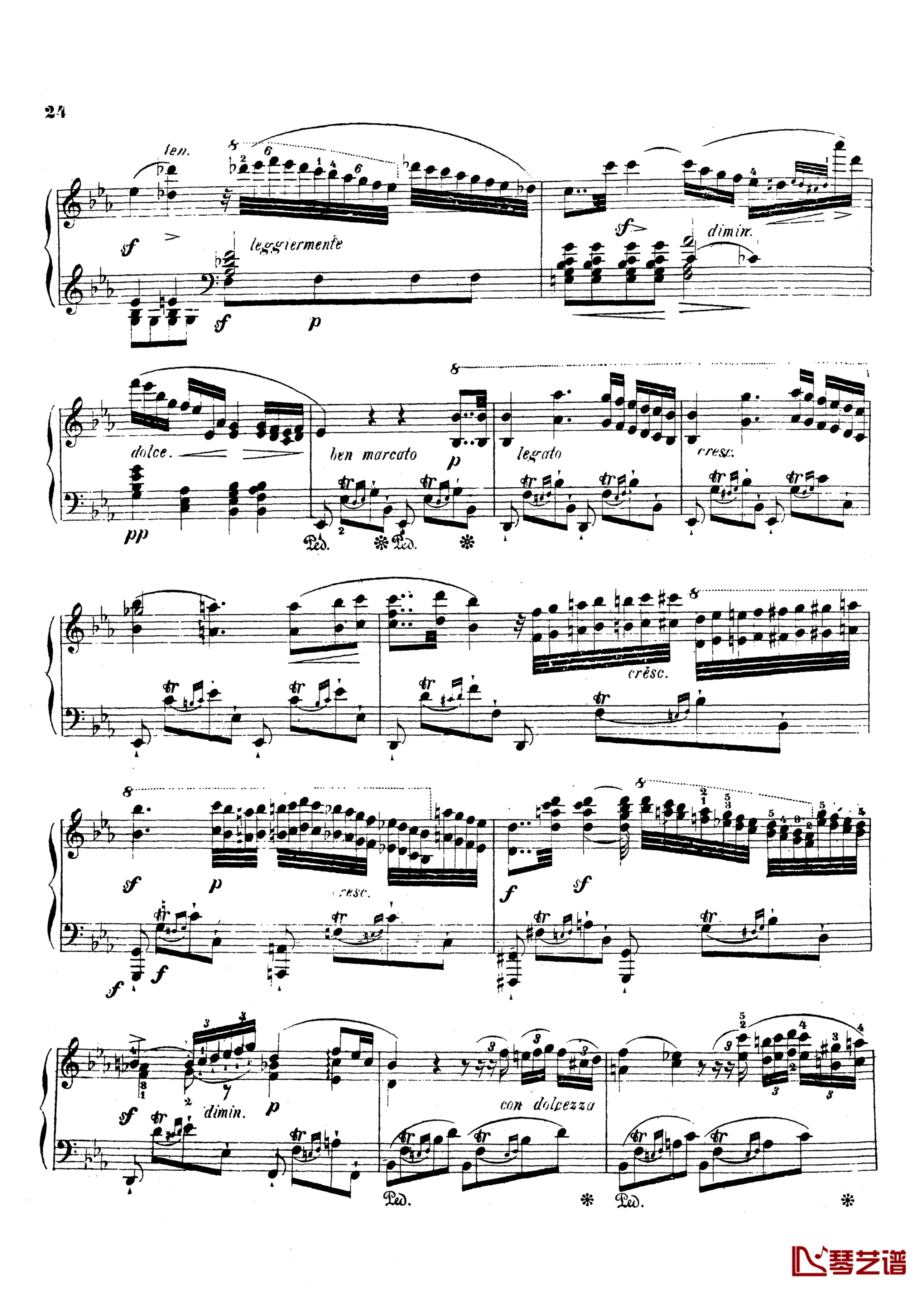 g小调第三钢琴协奏曲Op.58钢琴谱-莫谢莱斯23