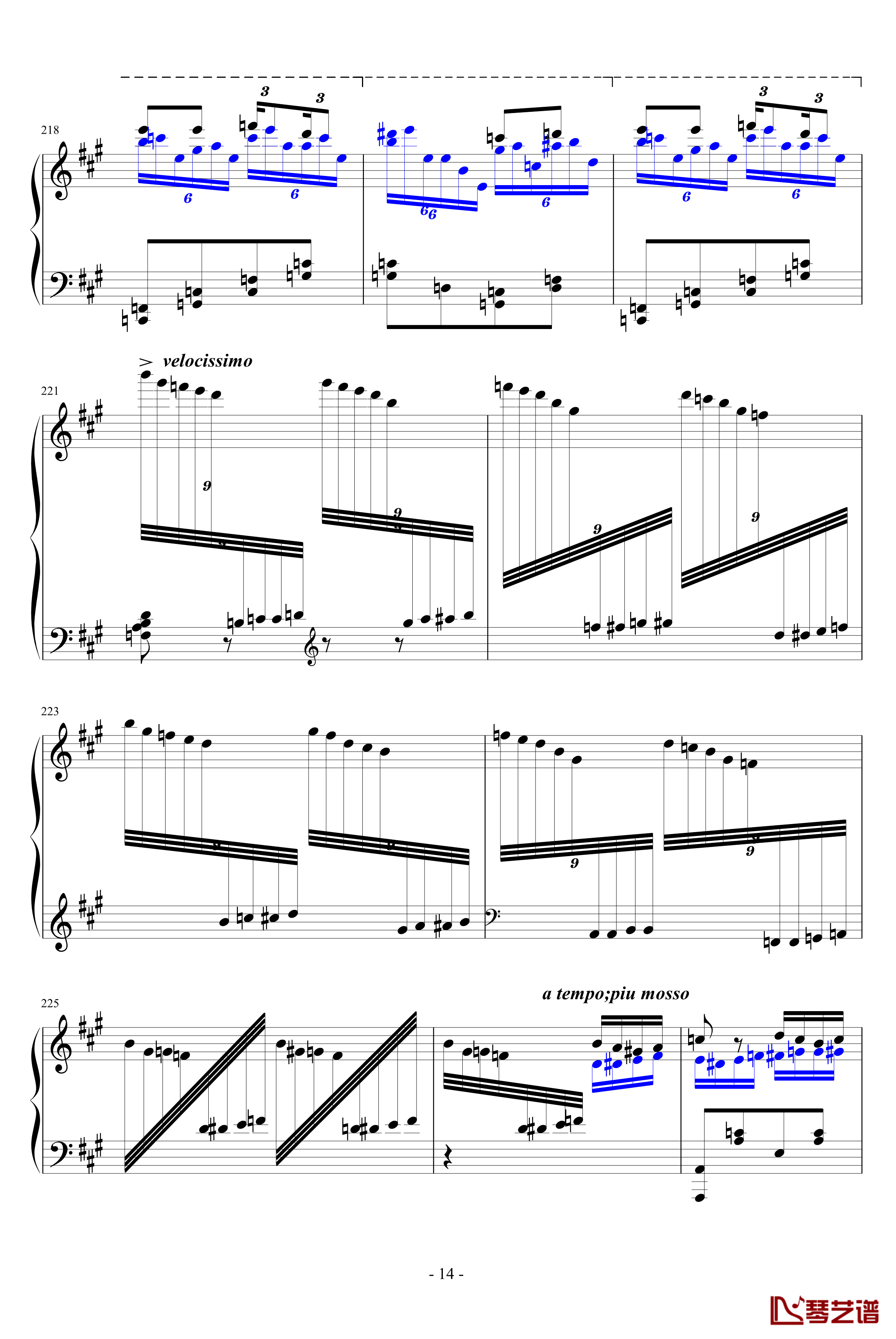 土耳其进行曲炫技版钢琴谱-莫扎特14