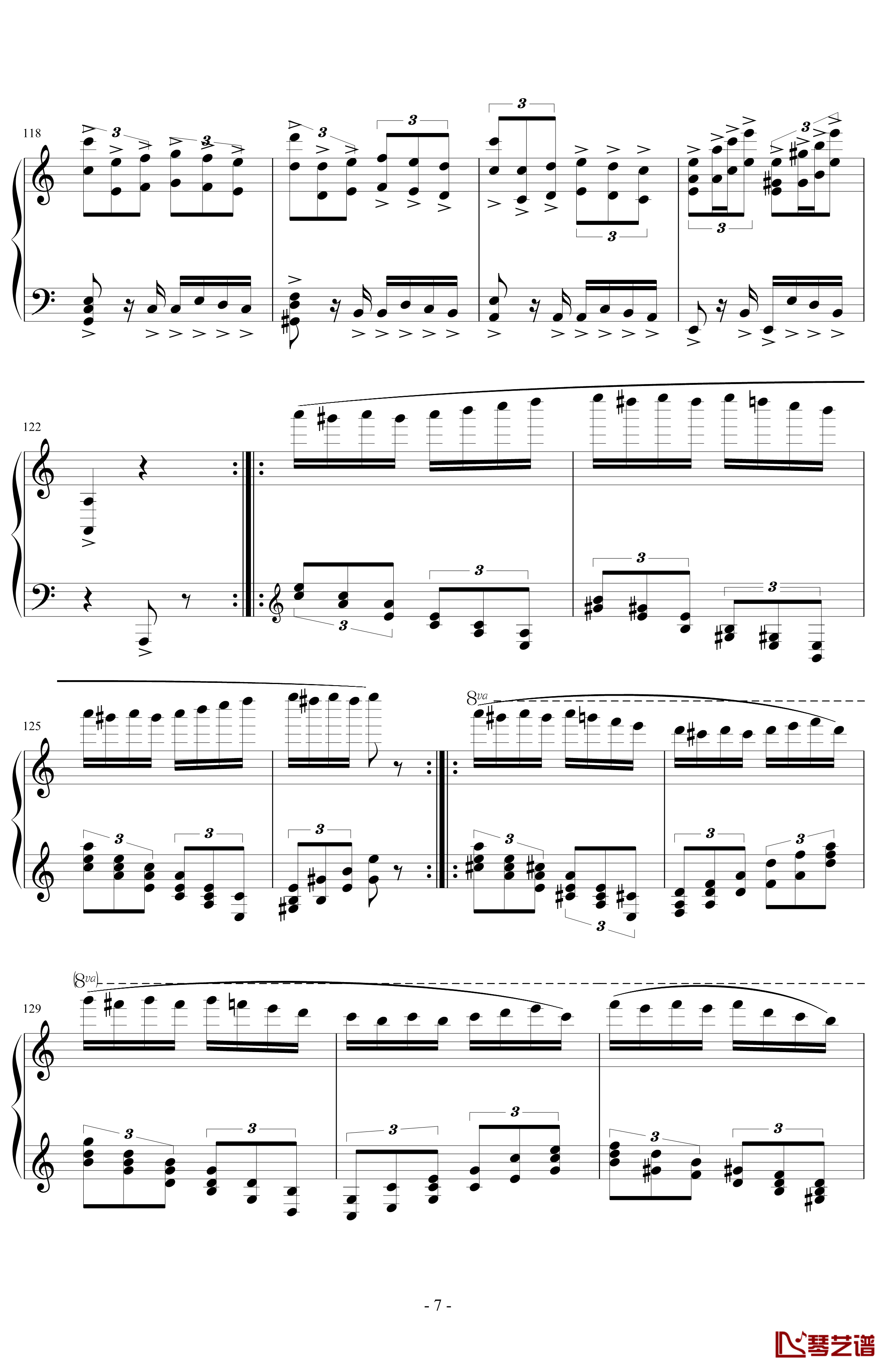 经典主题变奏曲钢琴谱-丁晓峰7