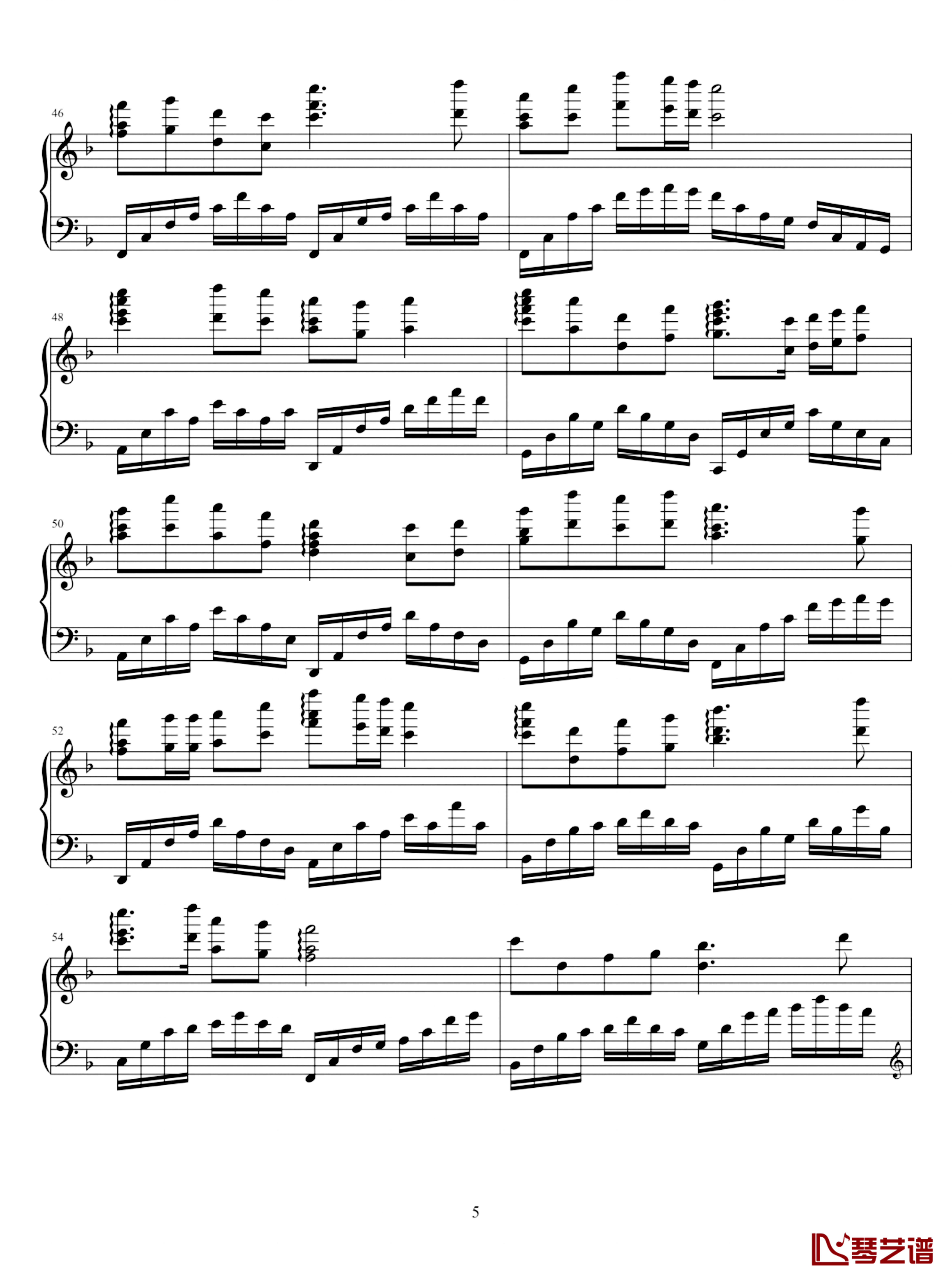 一条大河钢琴谱-完美独奏版-我的祖国5