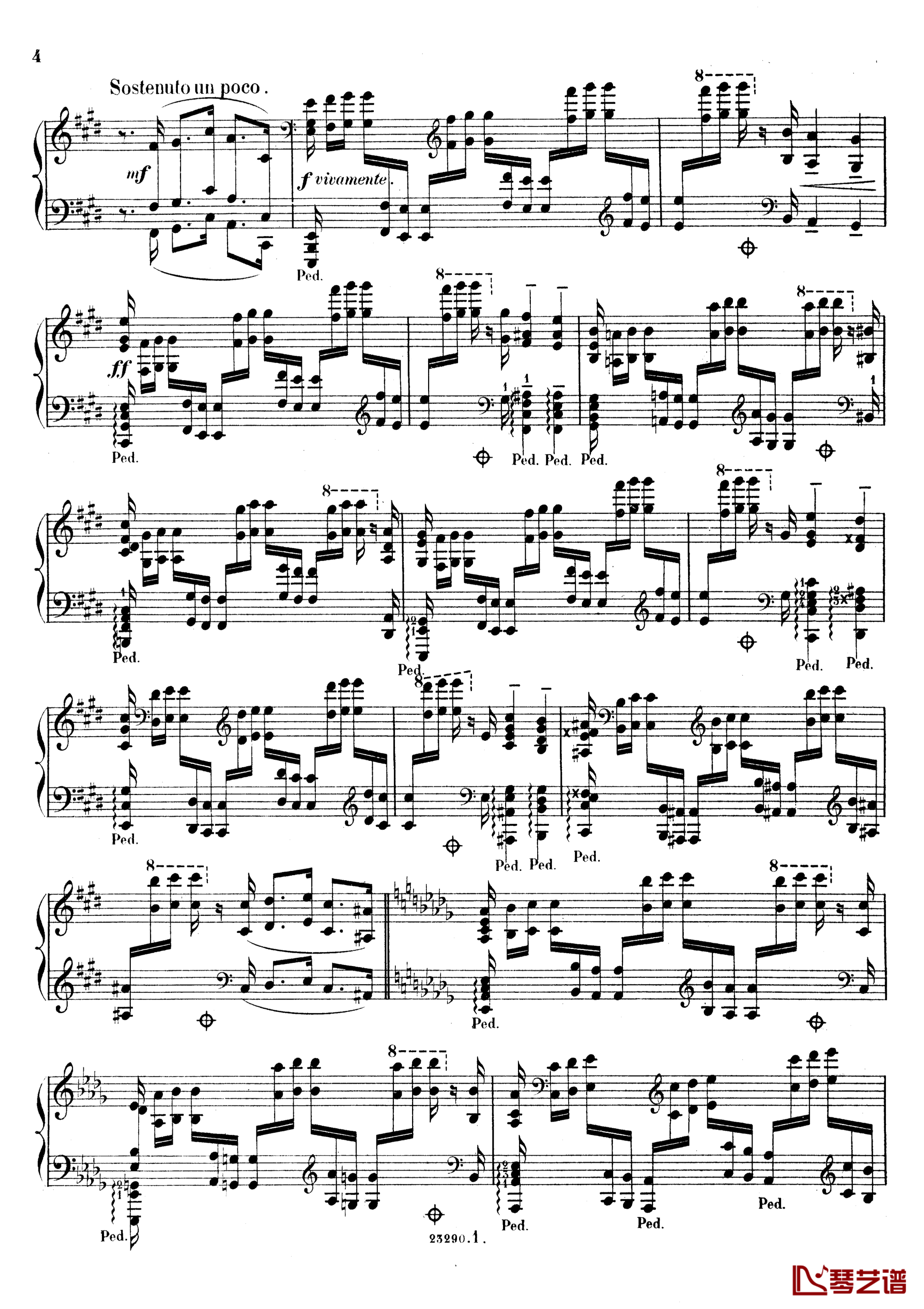 G大调夜曲Op.20No.2钢琴谱-斯甘巴蒂4