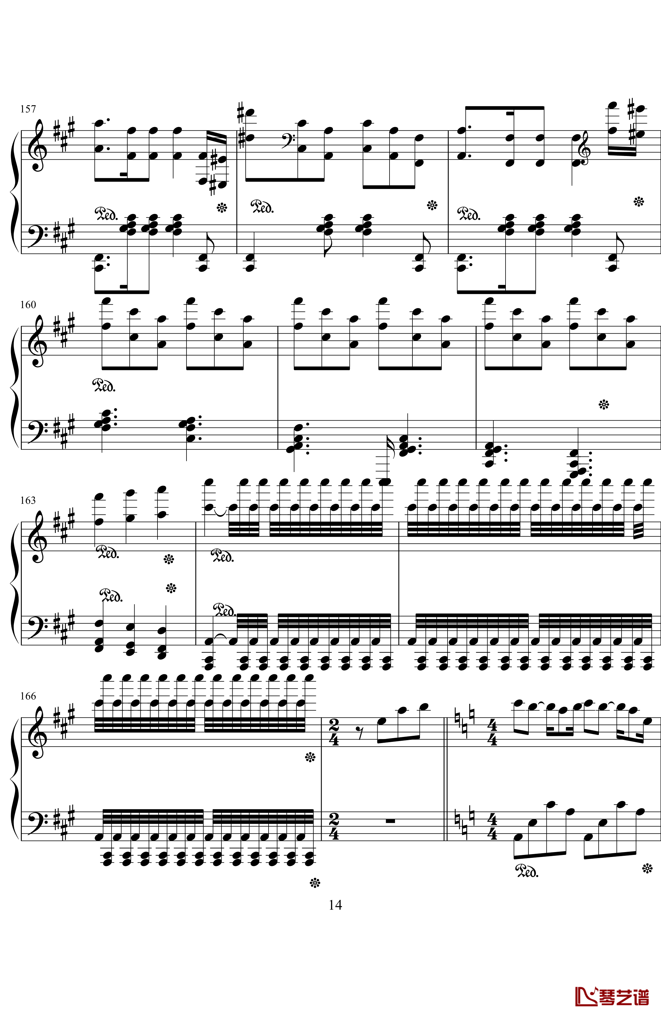 夏日狂想钢琴谱-世界名曲14