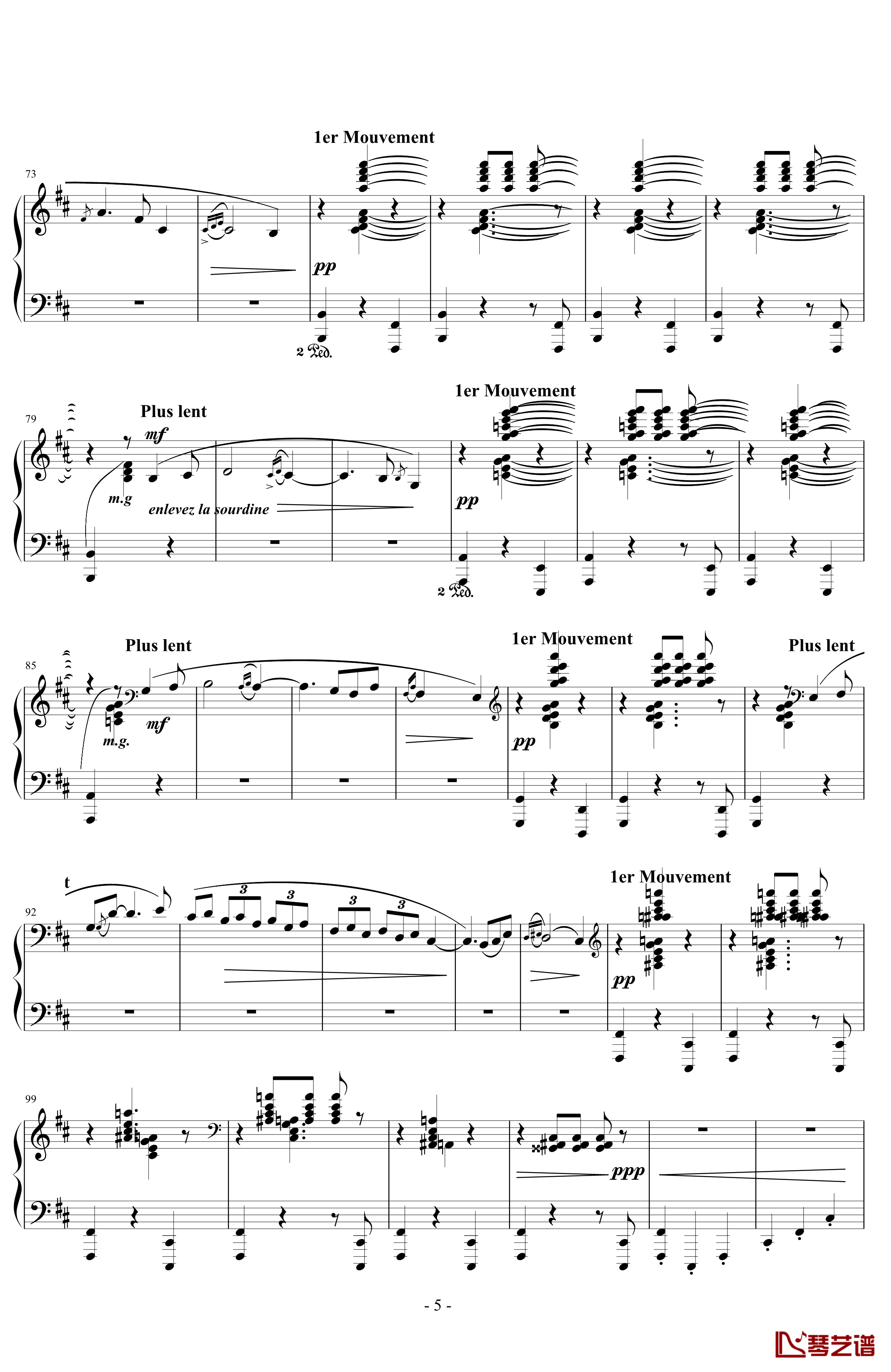 丑角的晨歌钢琴谱-组曲第4首-拉威尔-Ravel5