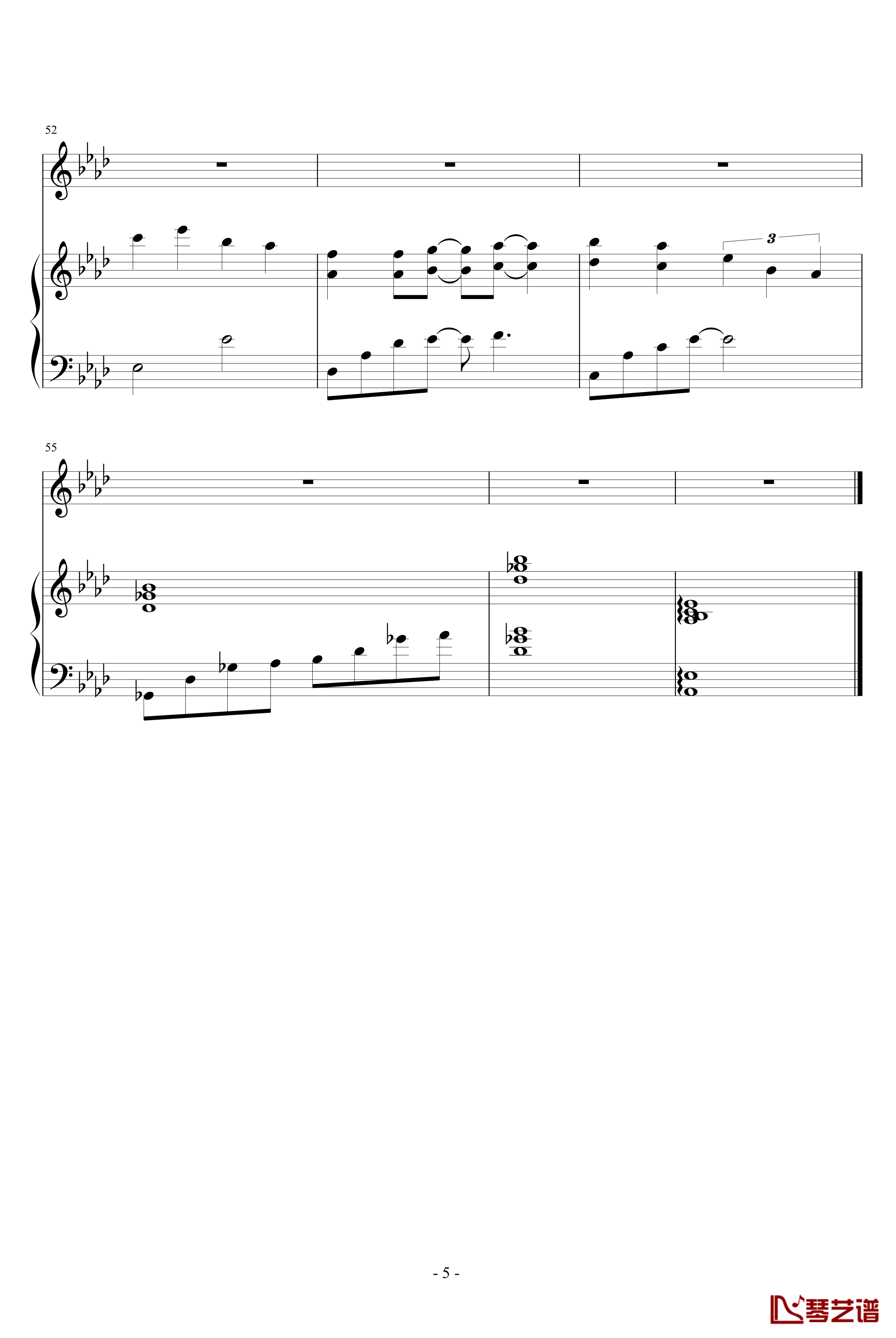 练习钢琴谱-弹唱版-刘德华5