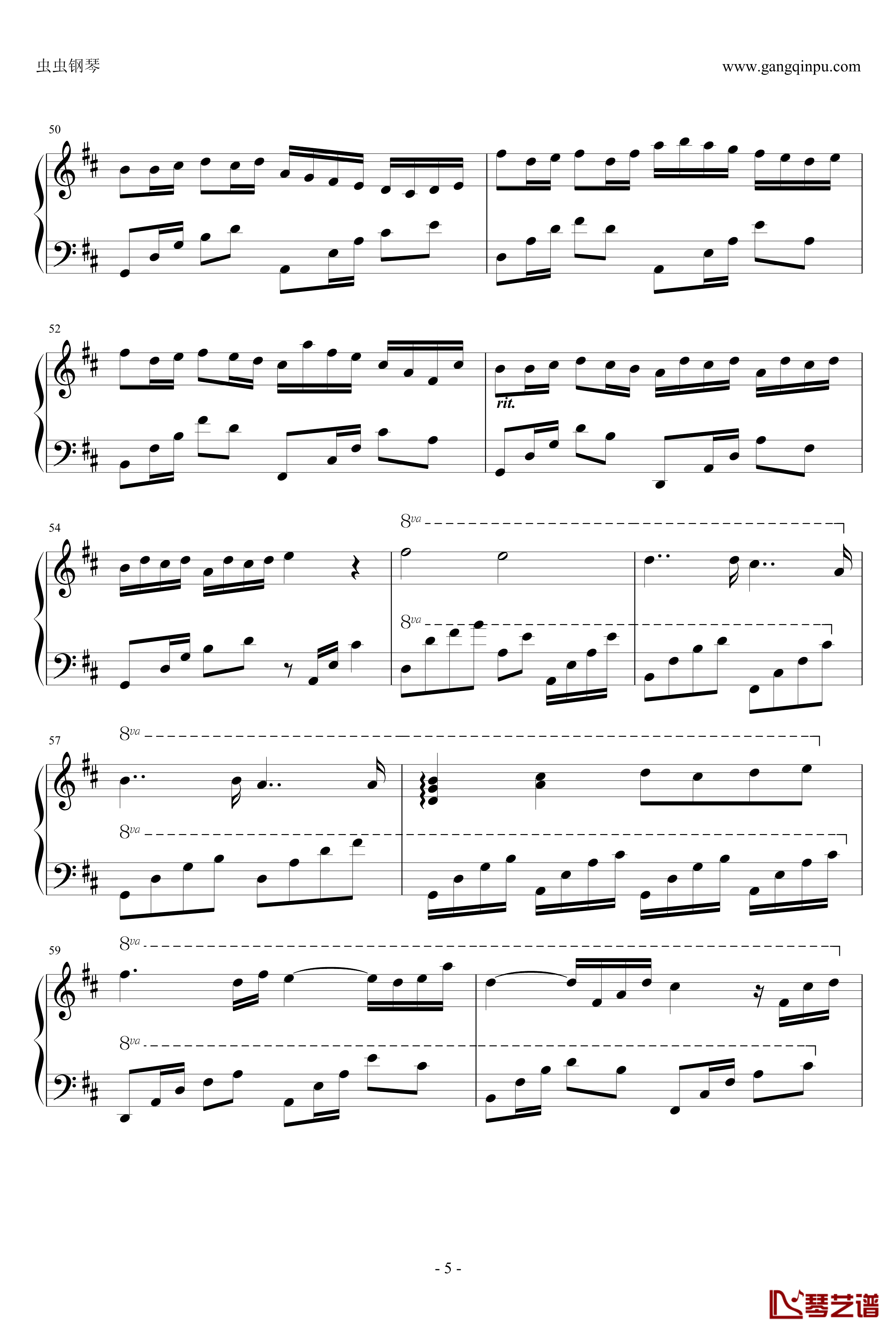 卡农钢琴谱-帕赫贝尔-Pachelbel5