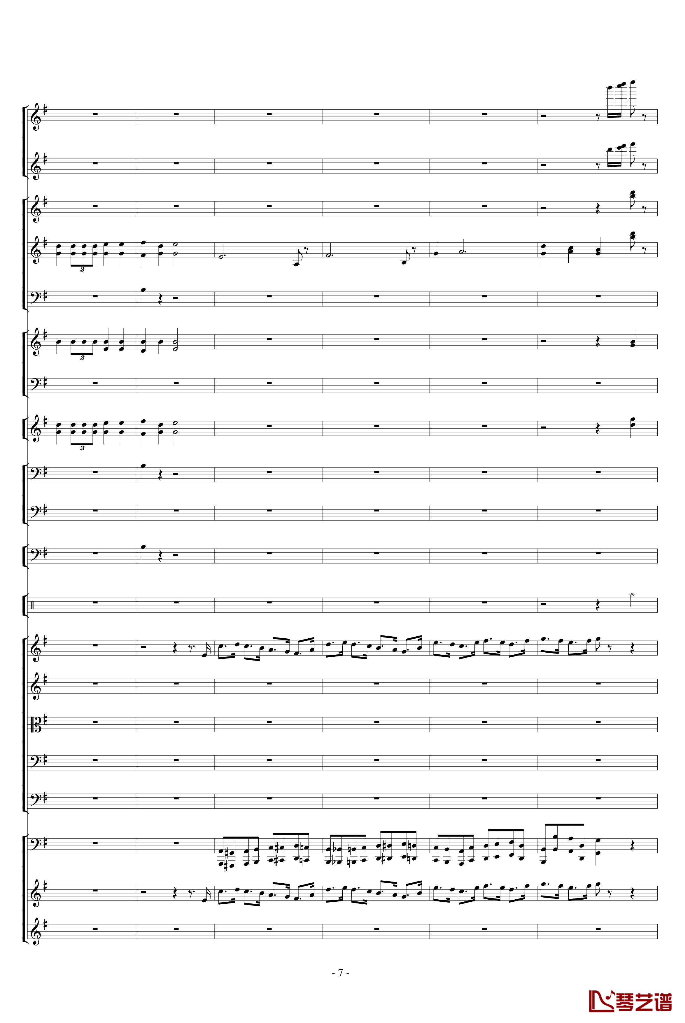 胡桃夹子组曲之进行曲钢琴谱-柴科夫斯基-Peter Ilyich Tchaikovsky7