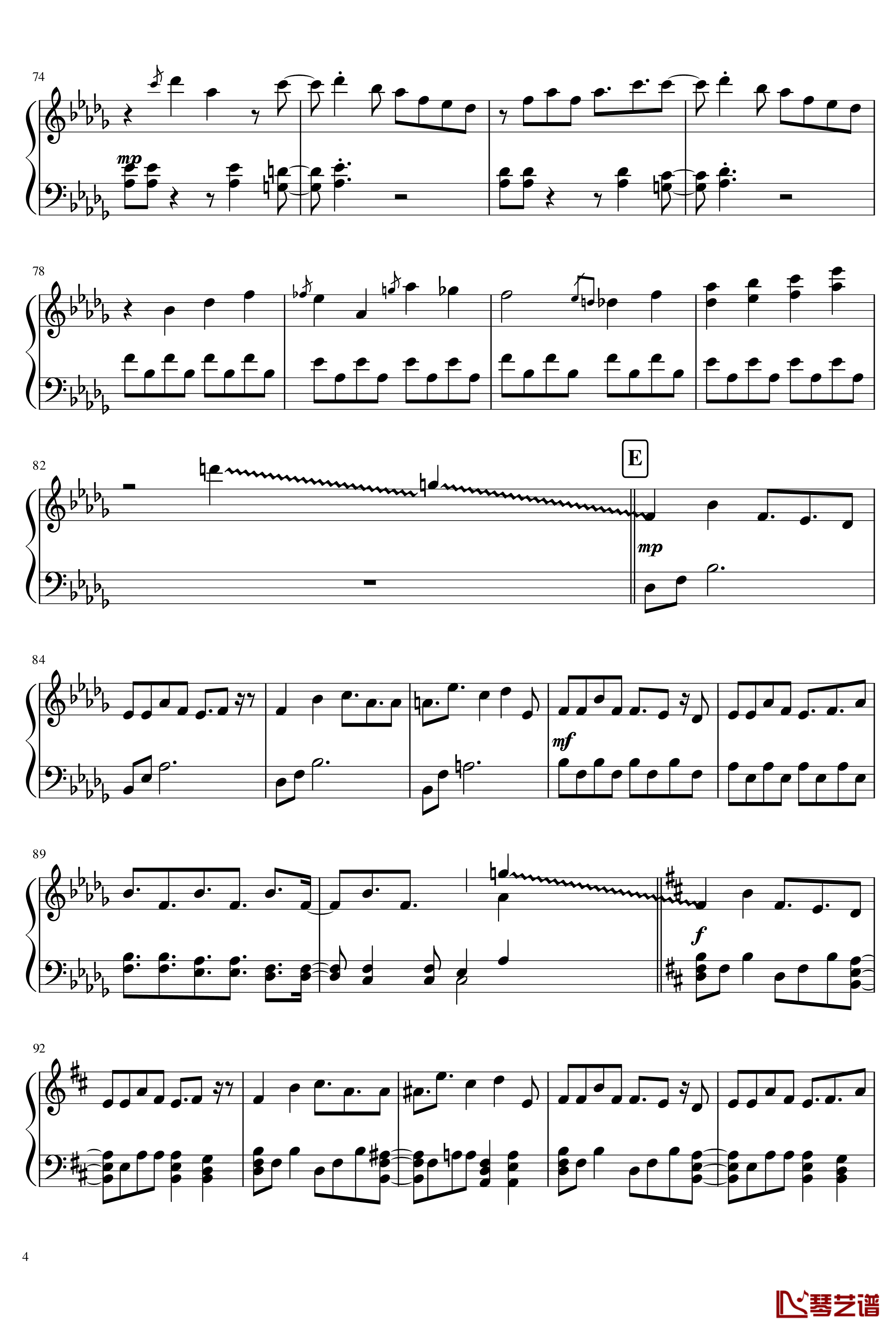 Music Music钢琴谱-初音未来4