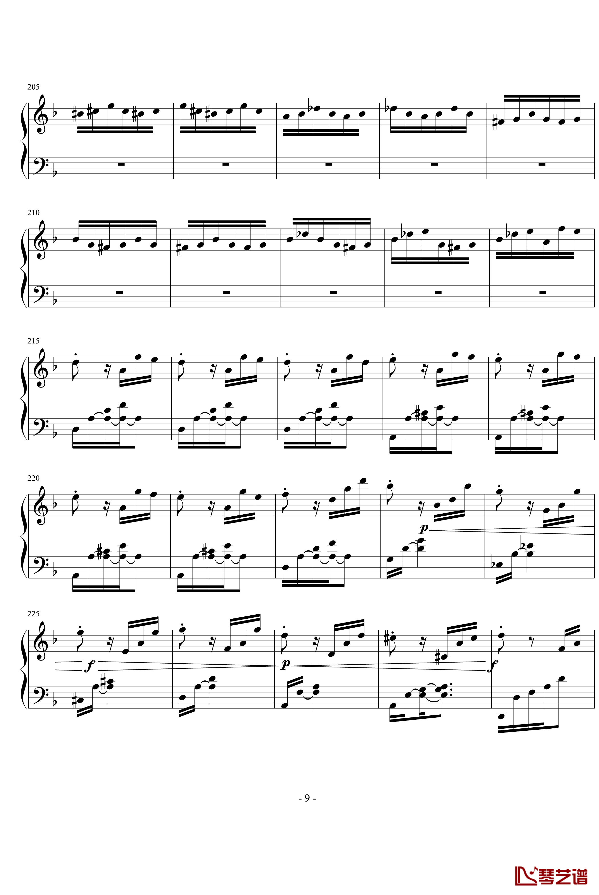 暴风雨第三乐章钢琴谱-贝多芬-beethoven9