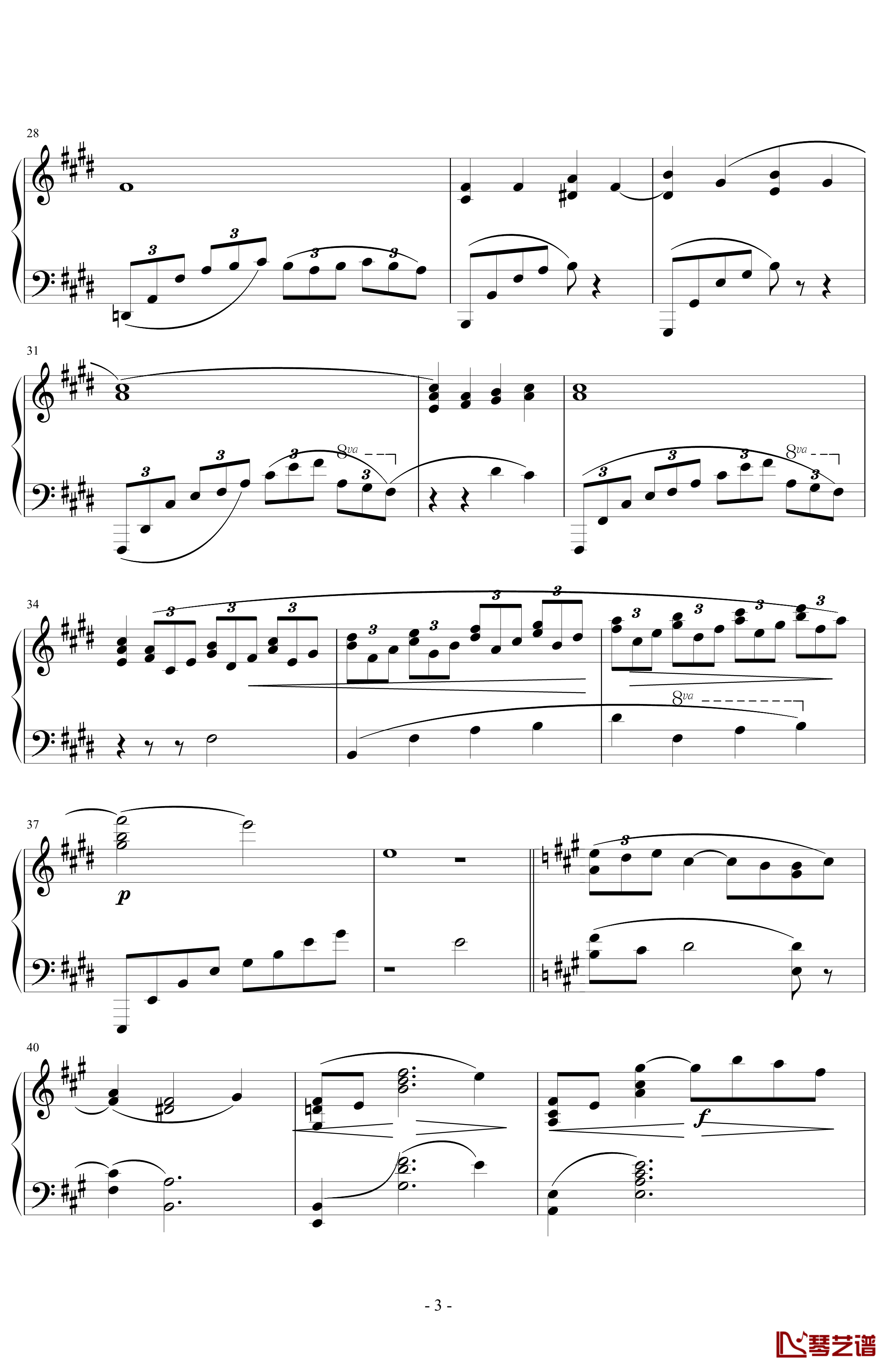 Arabesque钢琴谱-Claude Debussy3